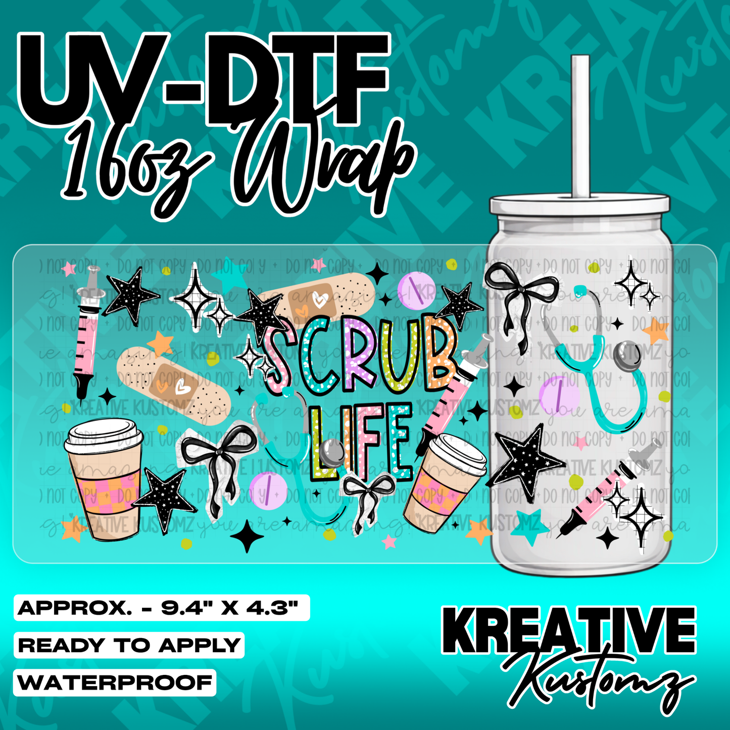 5571 | UV DTF Cup Wrap for 16oz Libbey Glass