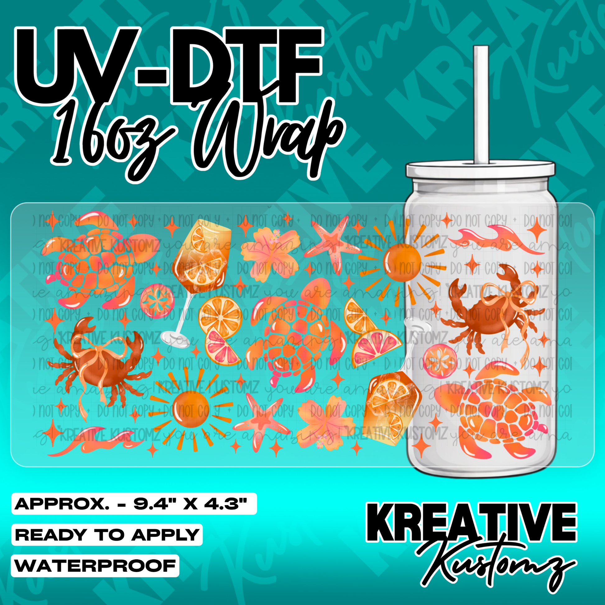 5581 | UV DTF Cup Wrap for 16oz Libbey Glass