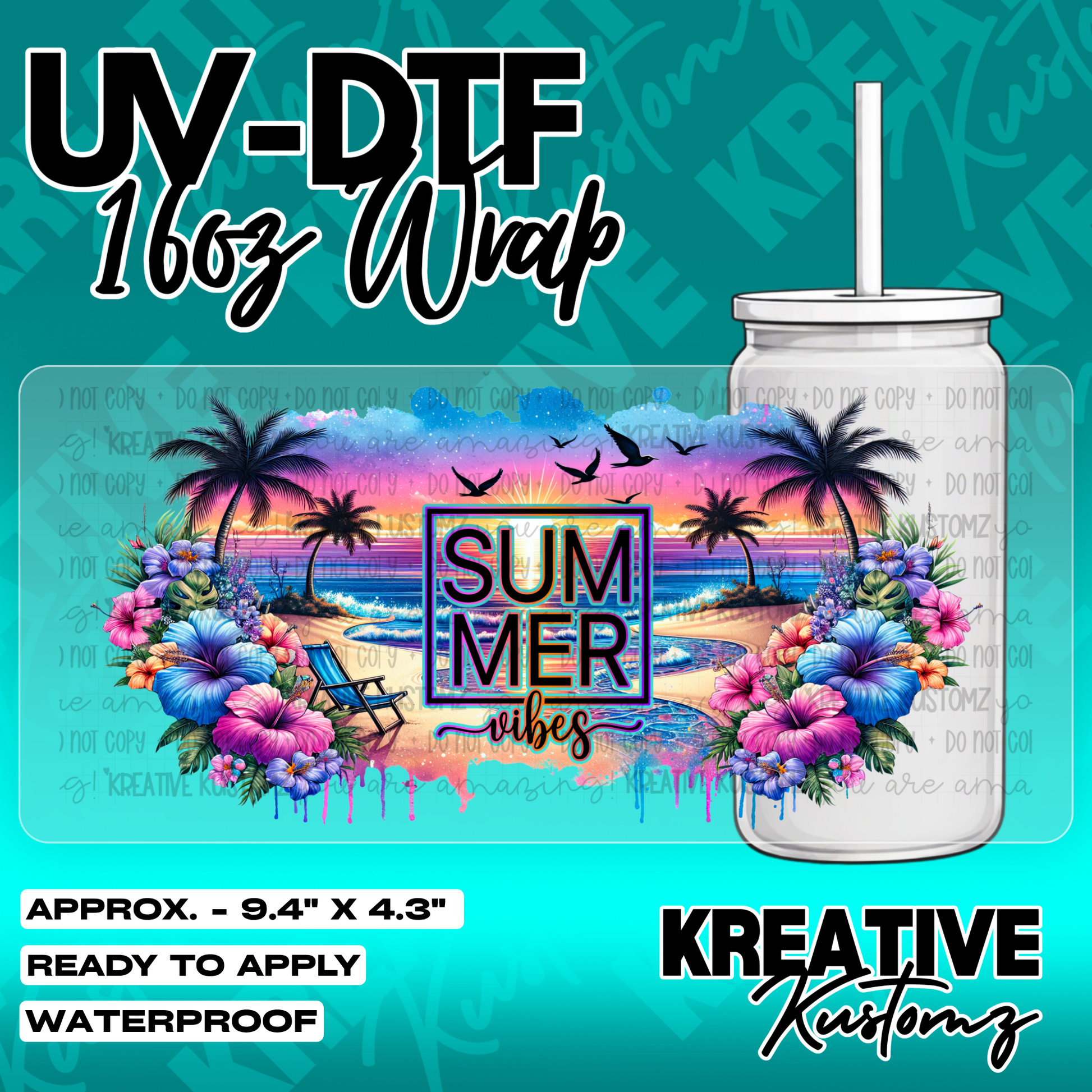 5596 | UV DTF Cup Wrap for 16oz Libbey Glass