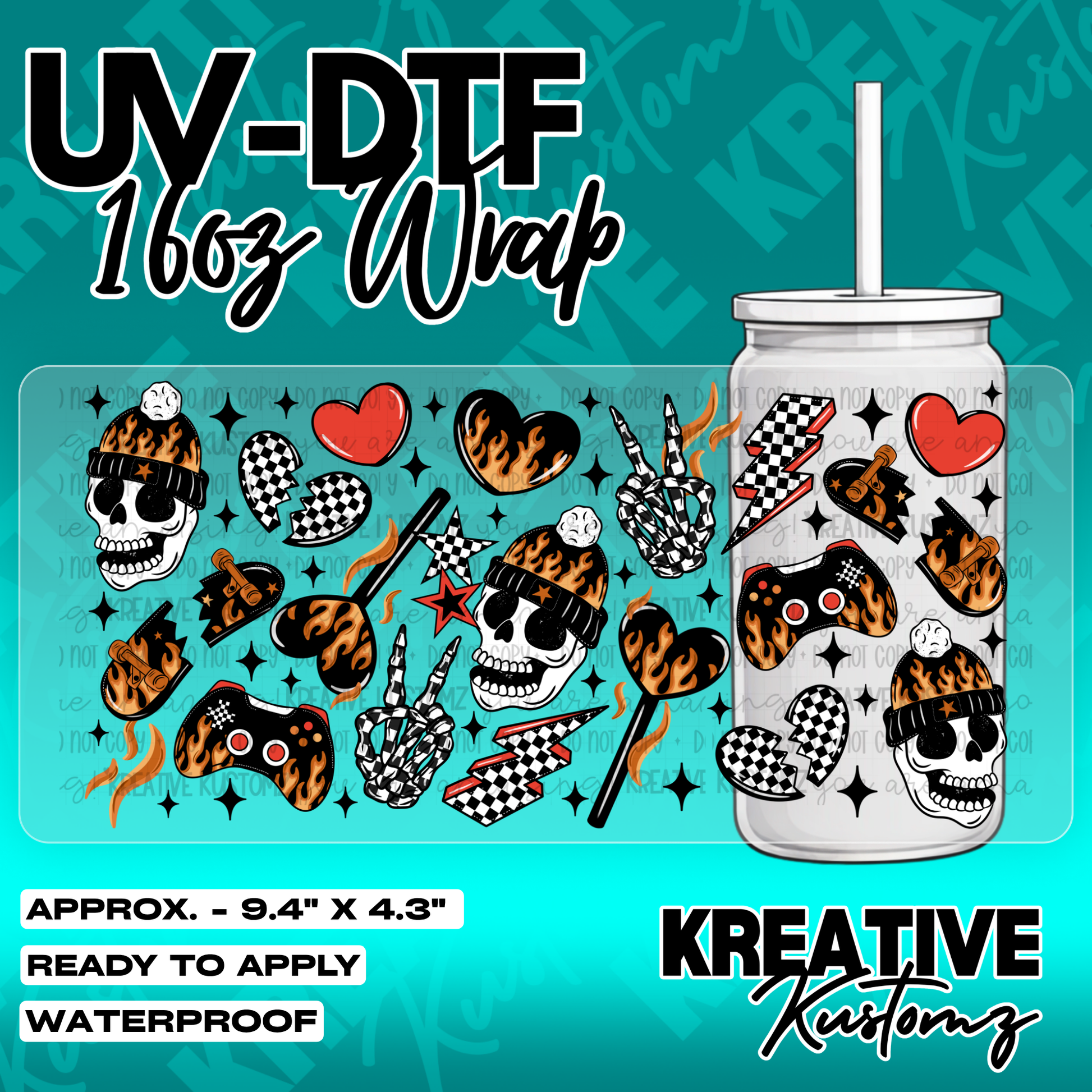 5604 | UV DTF Cup Wrap for 16oz Libbey Glass