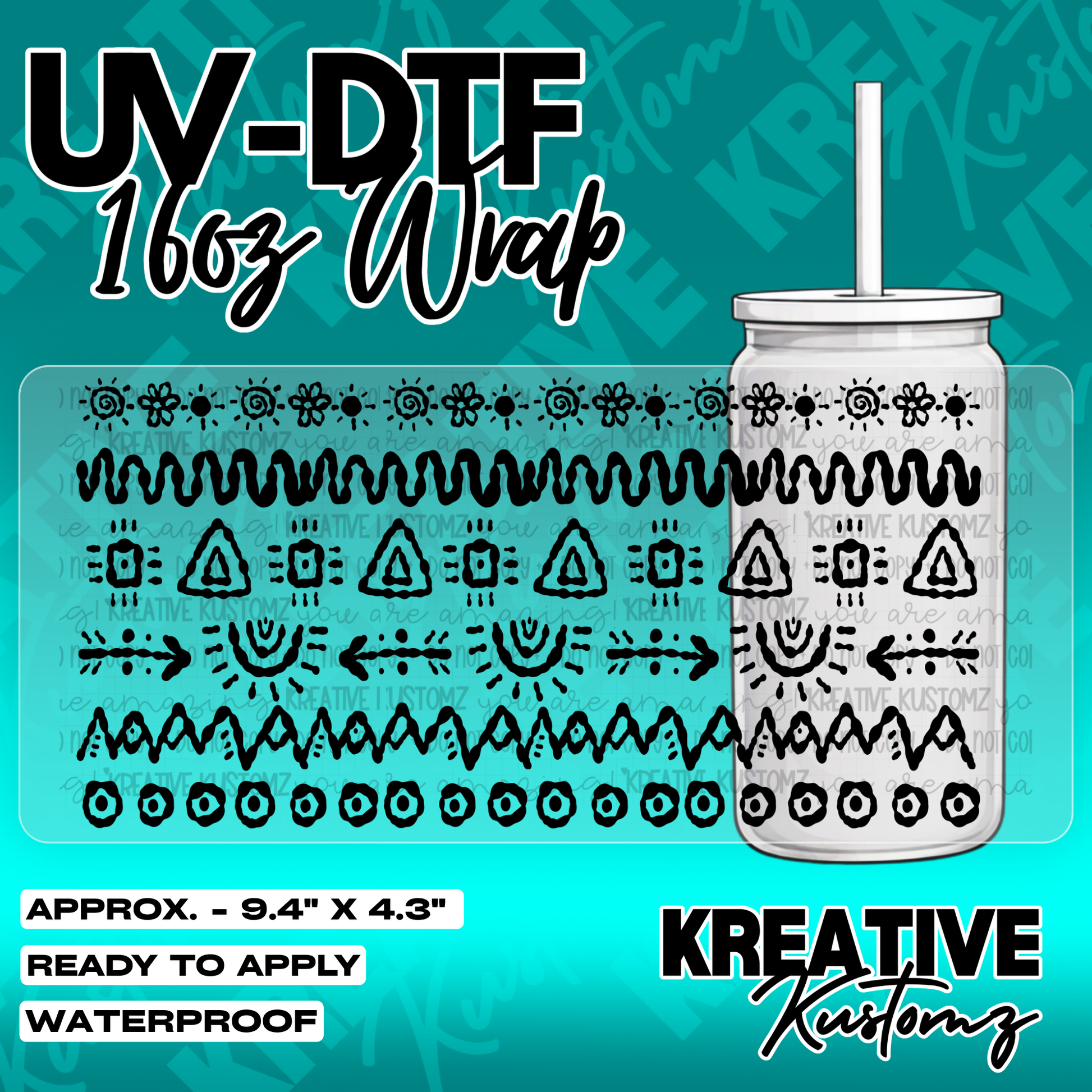 5619 | UV DTF Cup Wrap for 16oz Libbey Glass