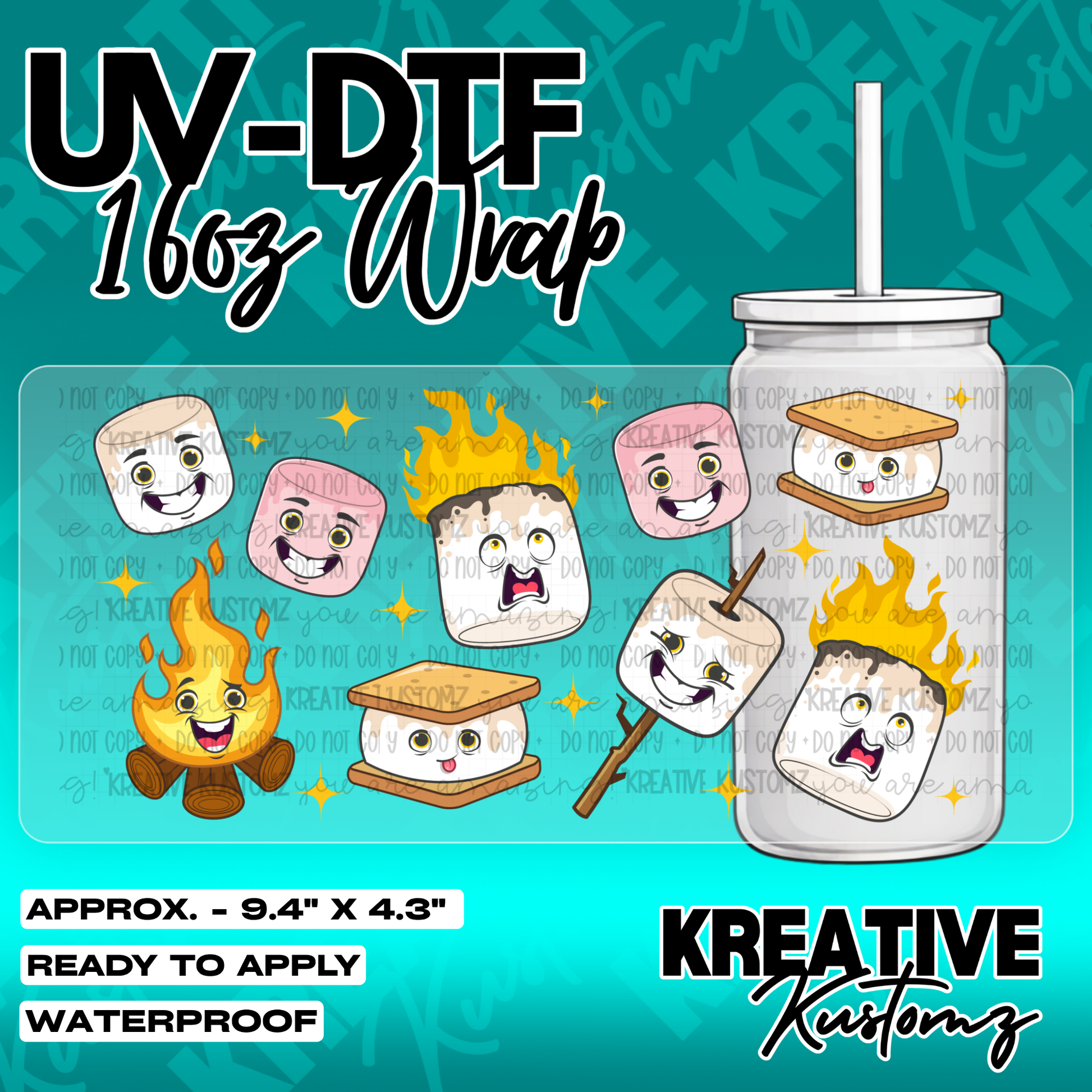 5639 | UV DTF Cup Wrap for 16oz Libbey Glass