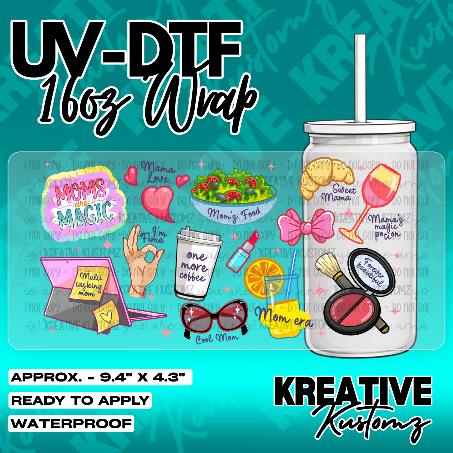 5641 | UV DTF Cup Wrap for 16oz Libbey Glass