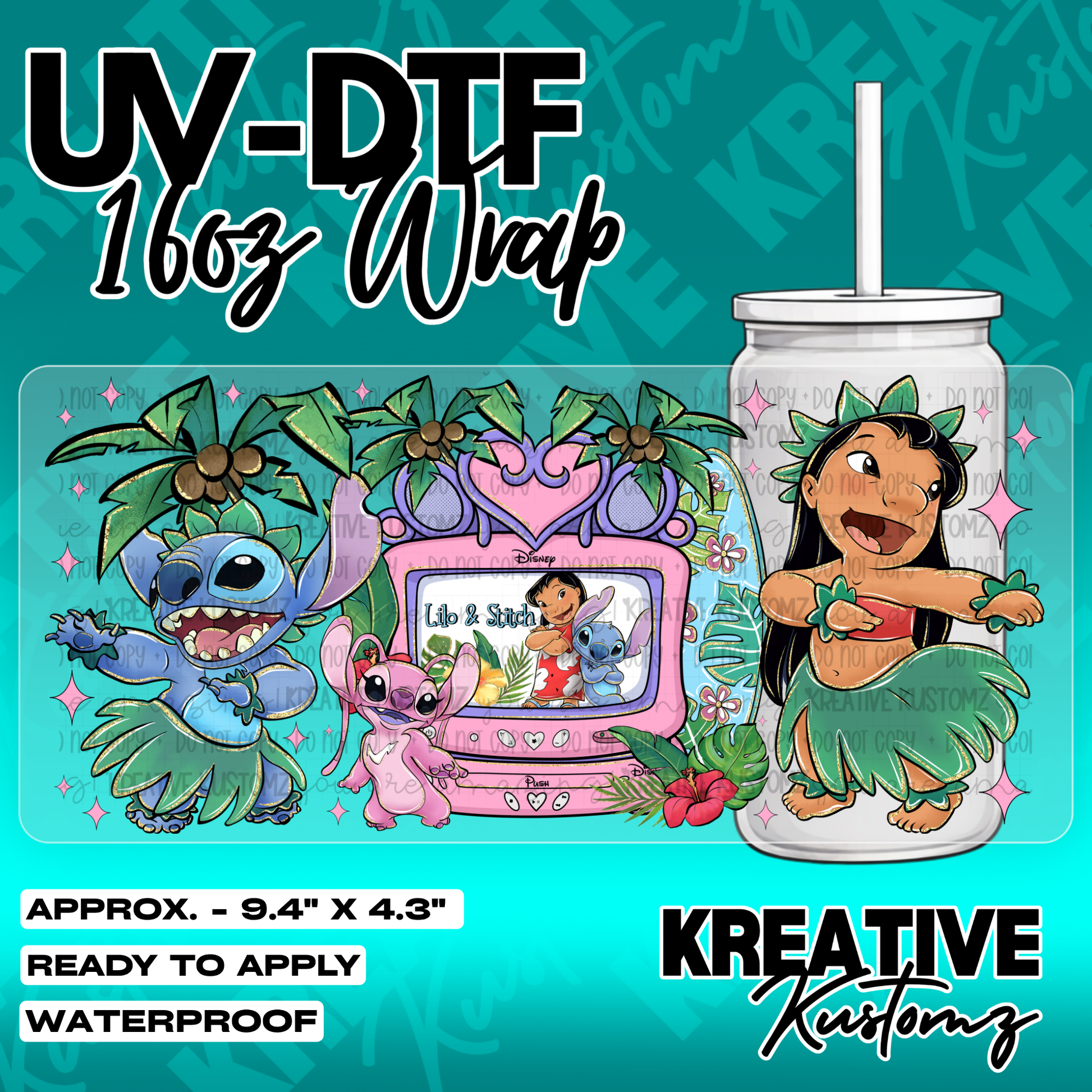 5658 | UV DTF Cup Wrap for 16oz Libbey Glass