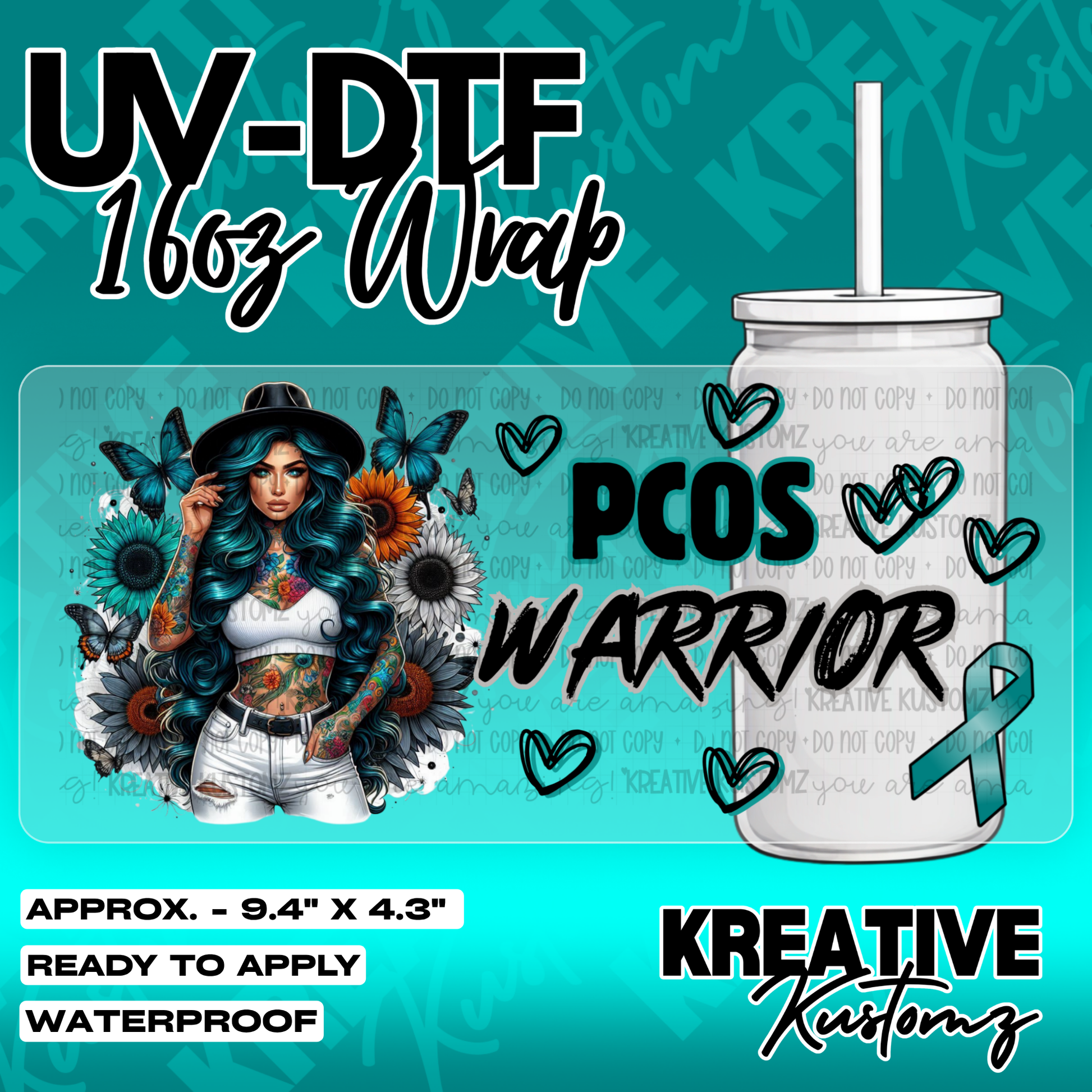 5743 | UV DTF Cup Wrap for 16oz Libbey Glass