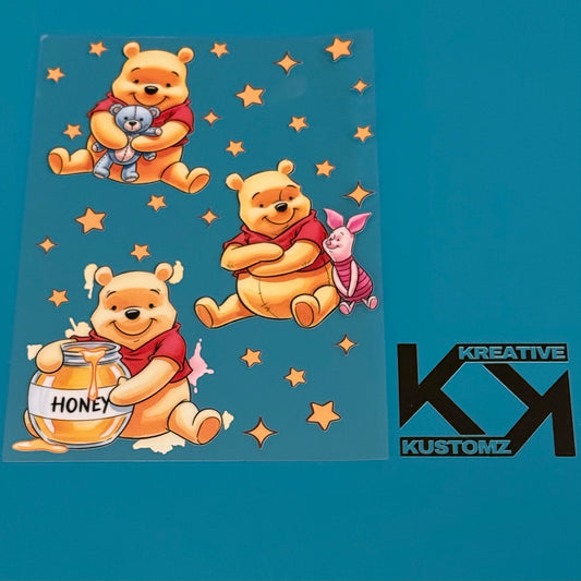 A5 Pooh Stars UV-DTF NOTEBOOK WRAP