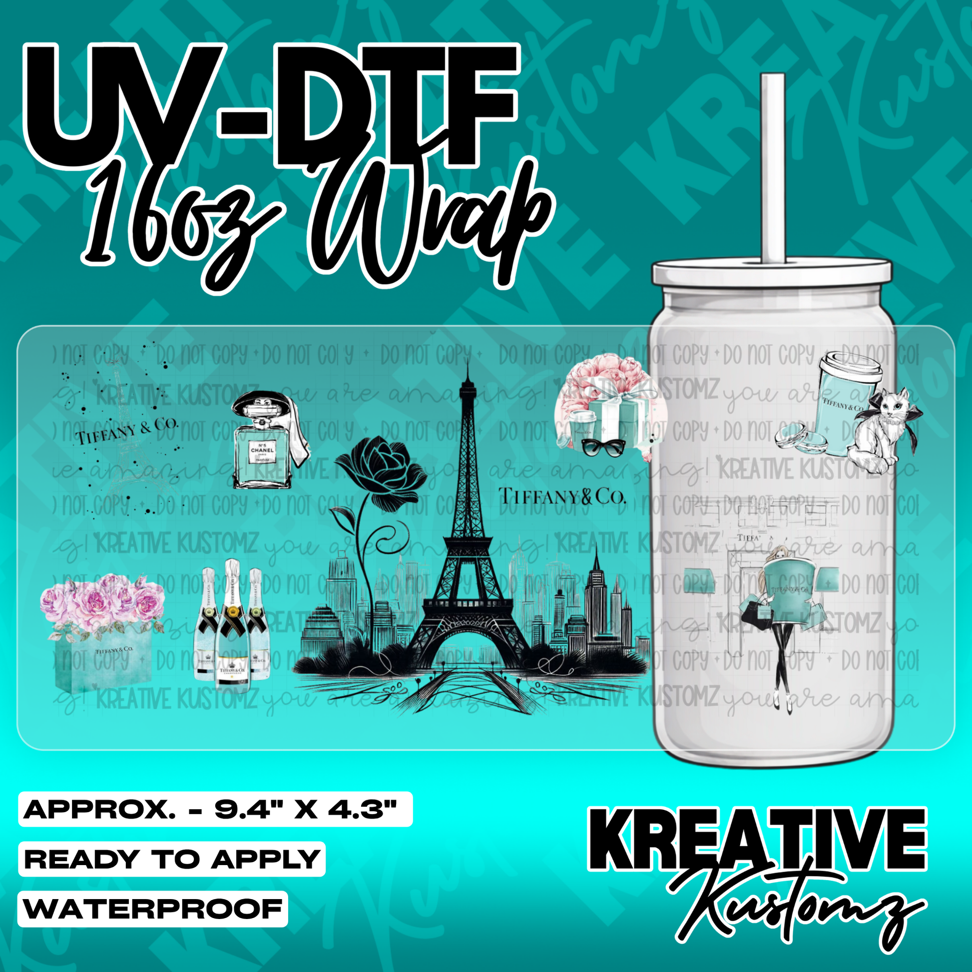 5757 | UV DTF Cup Wrap for 16oz Libbey Glass