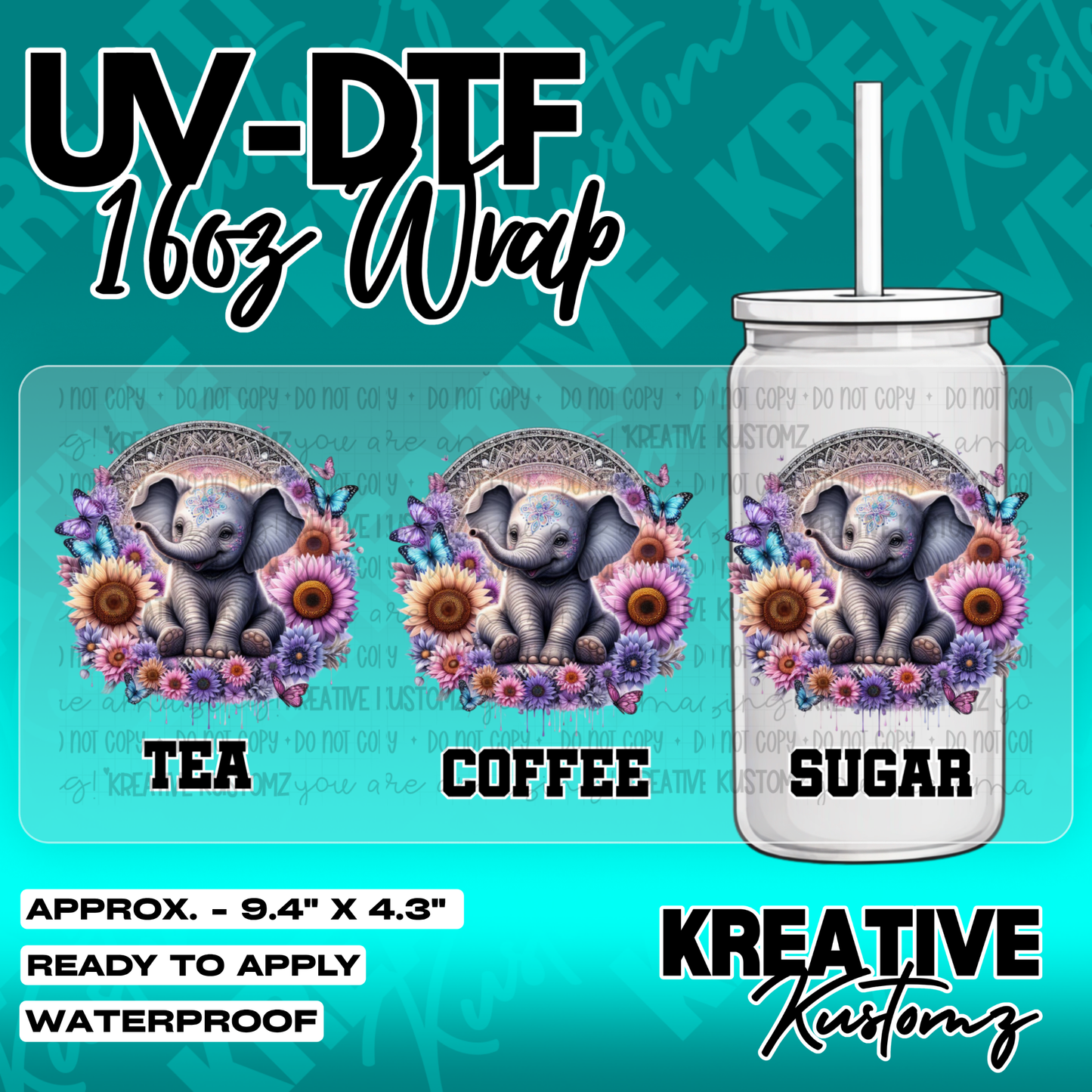 5761 | UV DTF Cup Wrap for 16oz Libbey Glass