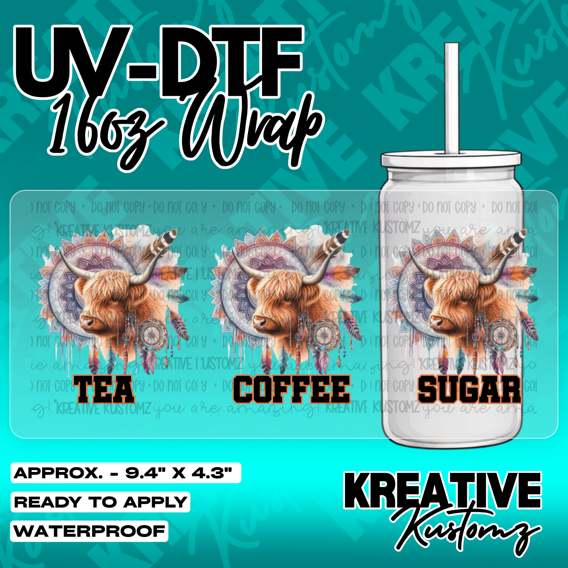 5764 | UV DTF Cup Wrap for 16oz Libbey Glass