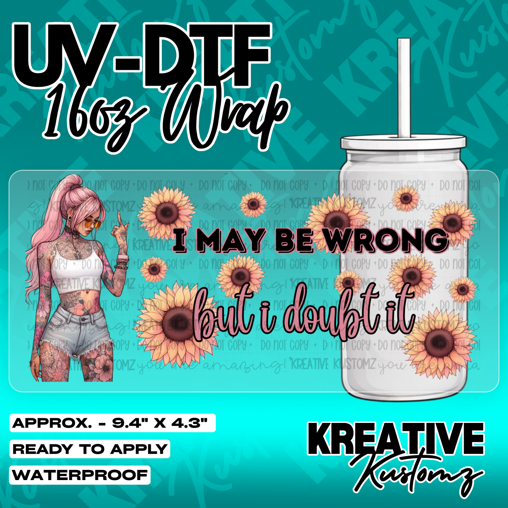 5784 | UV DTF Cup Wrap for 16oz Libbey Glass