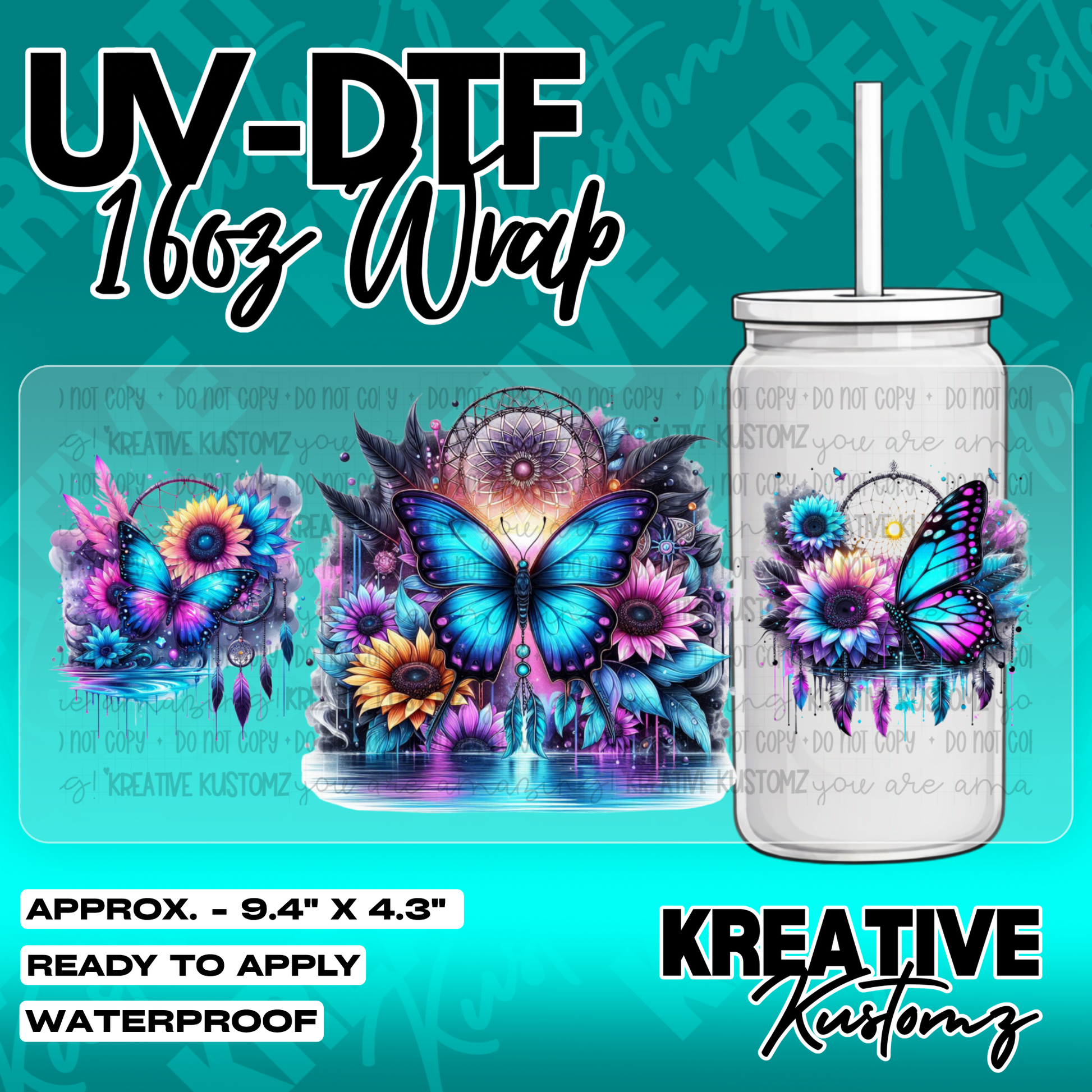 5804 | UV DTF Cup Wrap for 16oz Libbey Glass