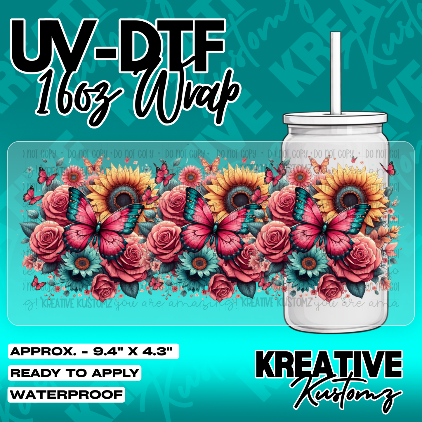 5842 | UV DTF Cup Wrap for 16oz Libbey Glass