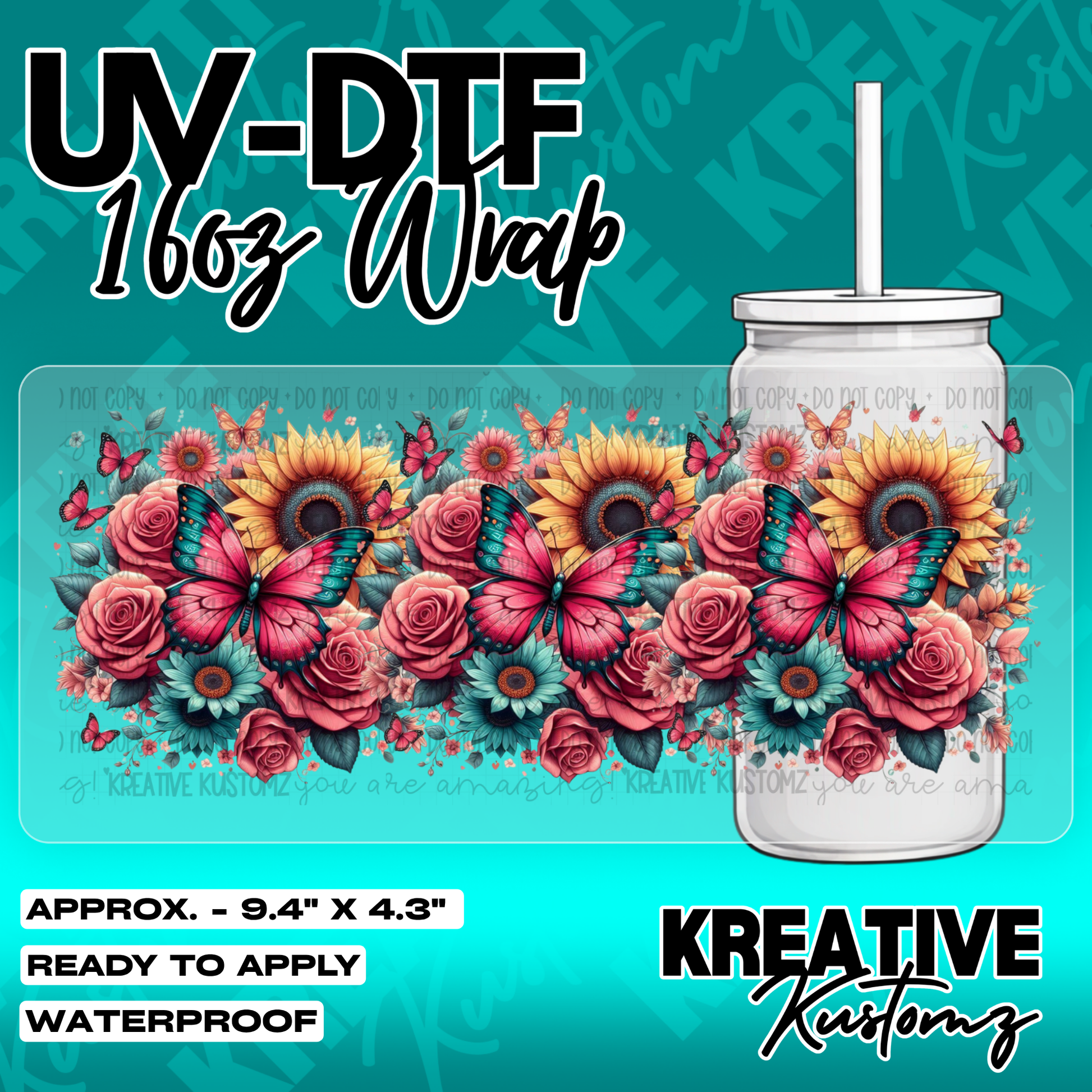 5842 | UV DTF Cup Wrap for 16oz Libbey Glass