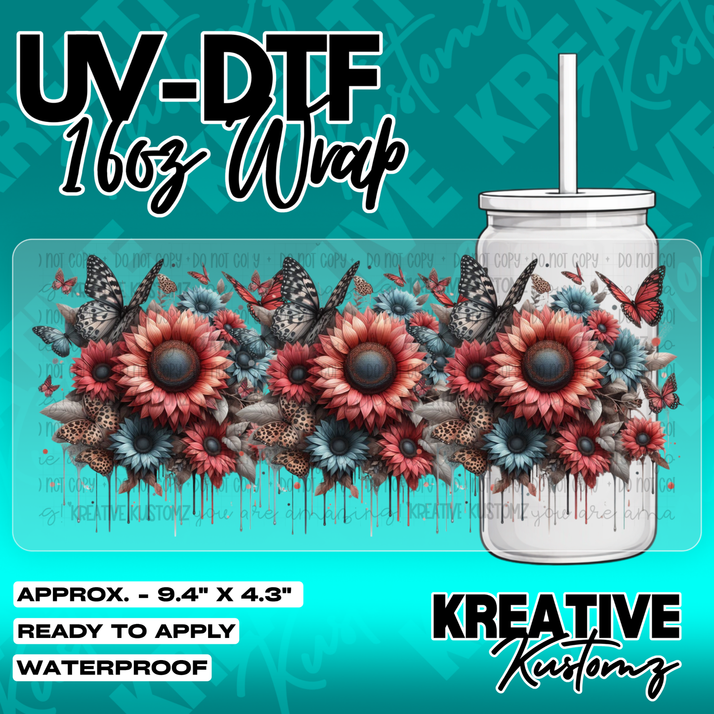 5869 | UV DTF Cup Wrap for 16oz Libbey Glass