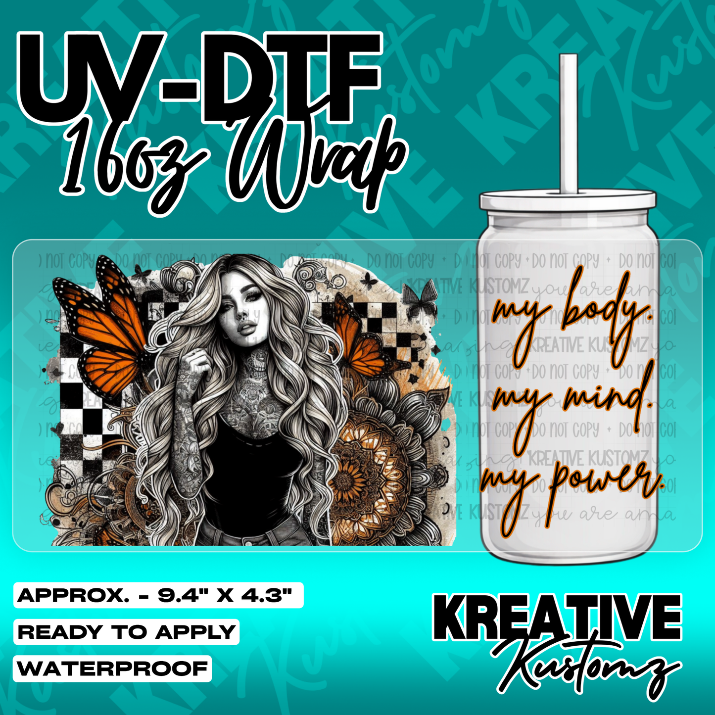 5974 | UV DTF Cup Wrap for 16oz Libbey Glass