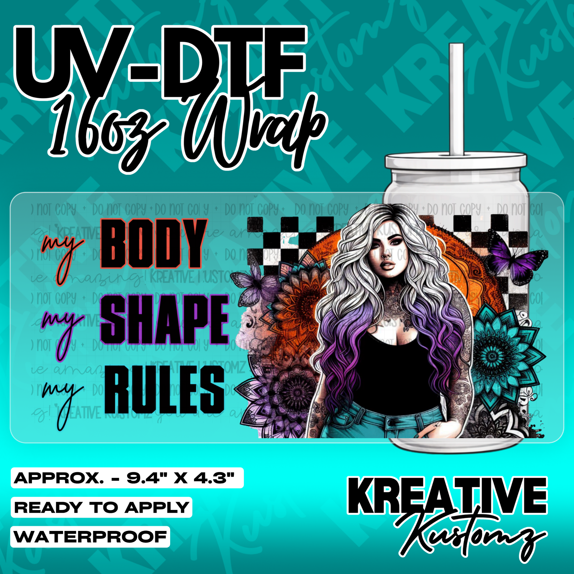 5976 | UV DTF Cup Wrap for 16oz Libbey Glass
