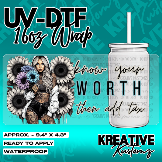 5990 | UV DTF Cup Wrap for 16oz Libbey Glass