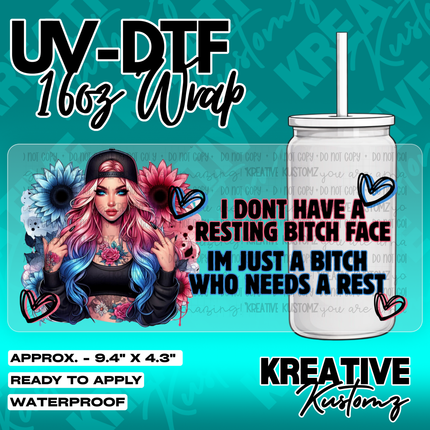 5993 | UV DTF Cup Wrap for 16oz Libbey Glass