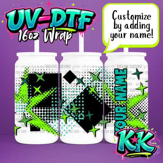 Custom Name Design | UV DTF Cup Wrap for 16oz Libbey Glass