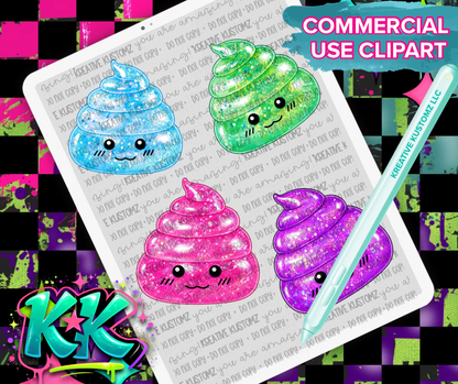 Squishy Poop Clipart Bundle - Digital Download