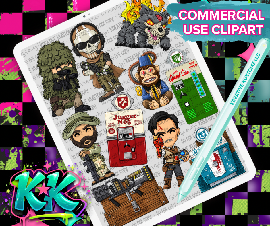 COD Gamer Clipart Bundle - Digital Download