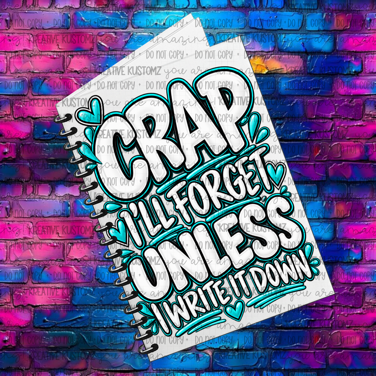 Crap I'll Forget | UVDTF A5 Notebook Wrap Decal