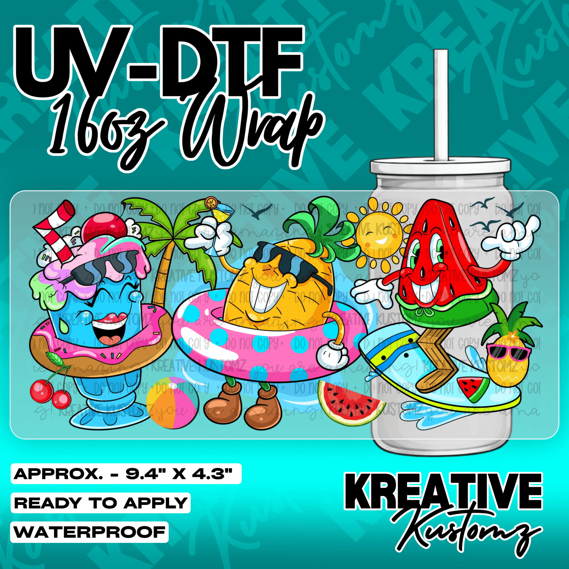 6002 | UV DTF Cup Wrap for 16oz Libbey Glass