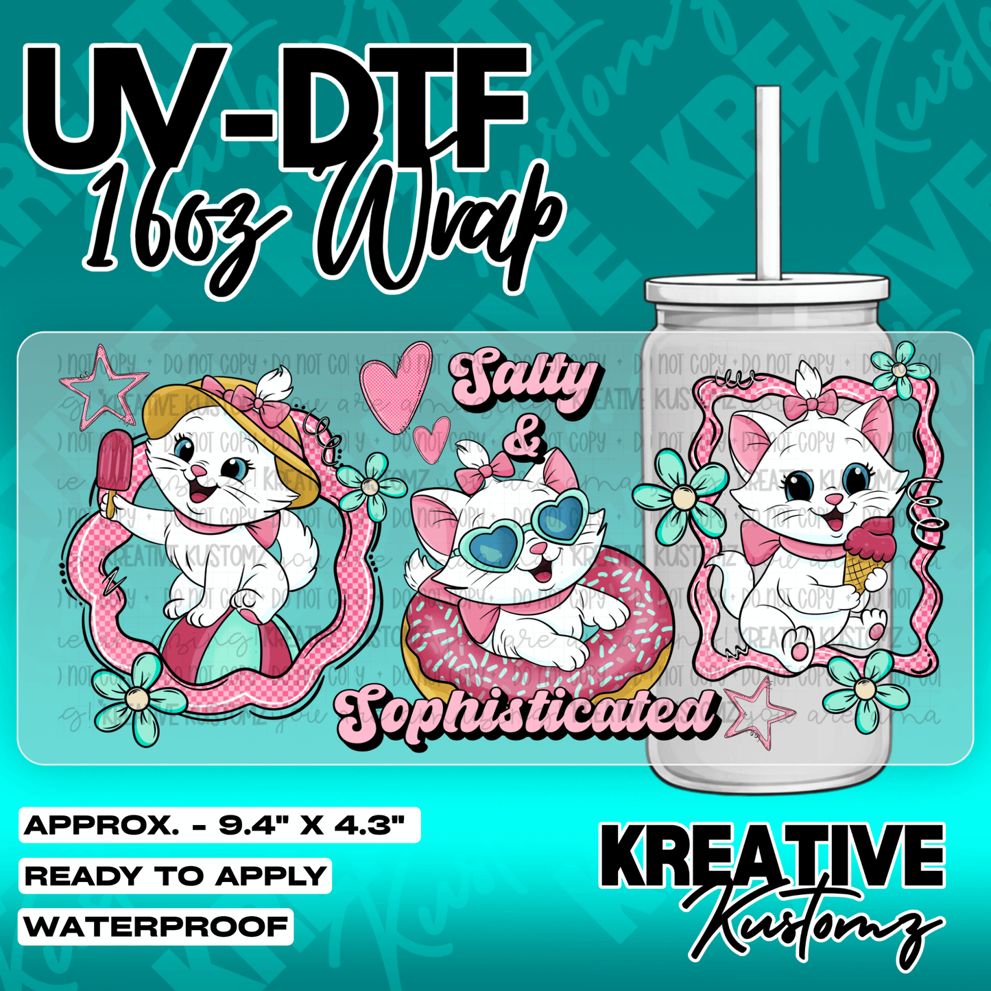 6009 | UV DTF Cup Wrap for 16oz Libbey Glass