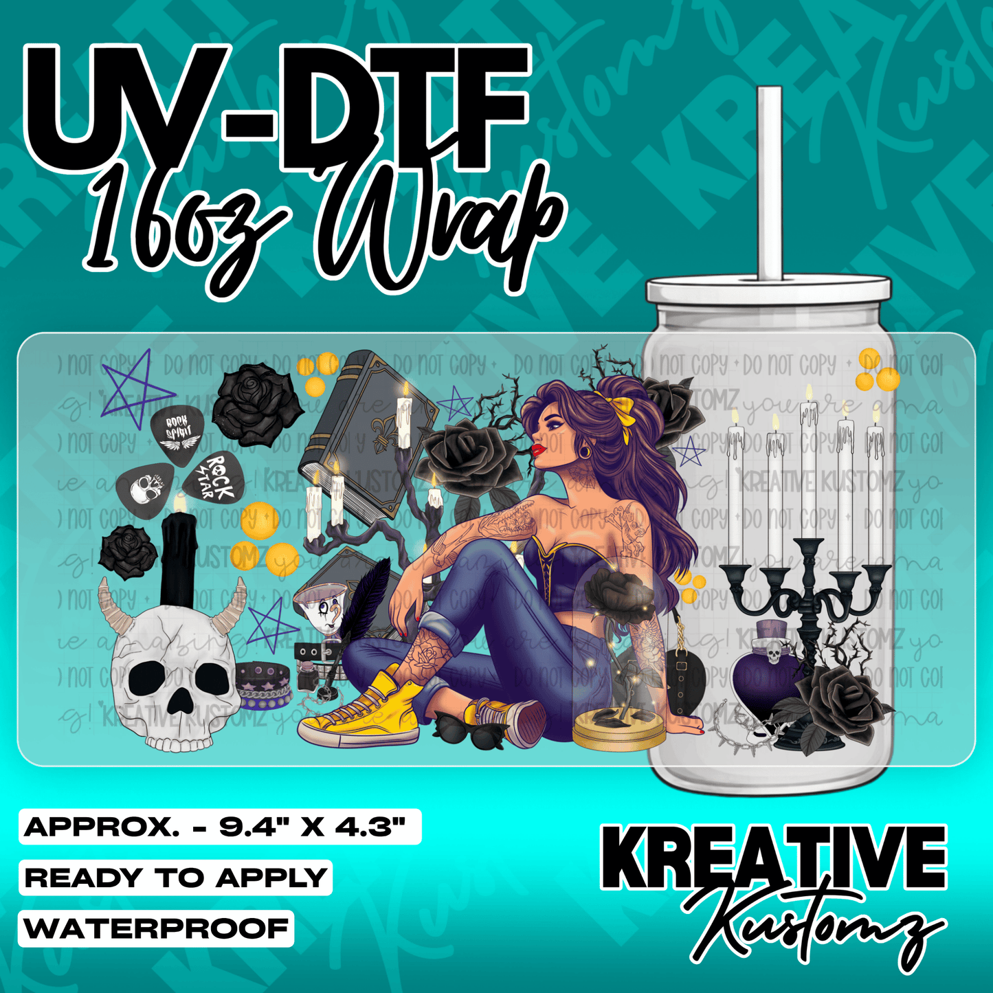 6013 | UV DTF Cup Wrap for 16oz Libbey Glass