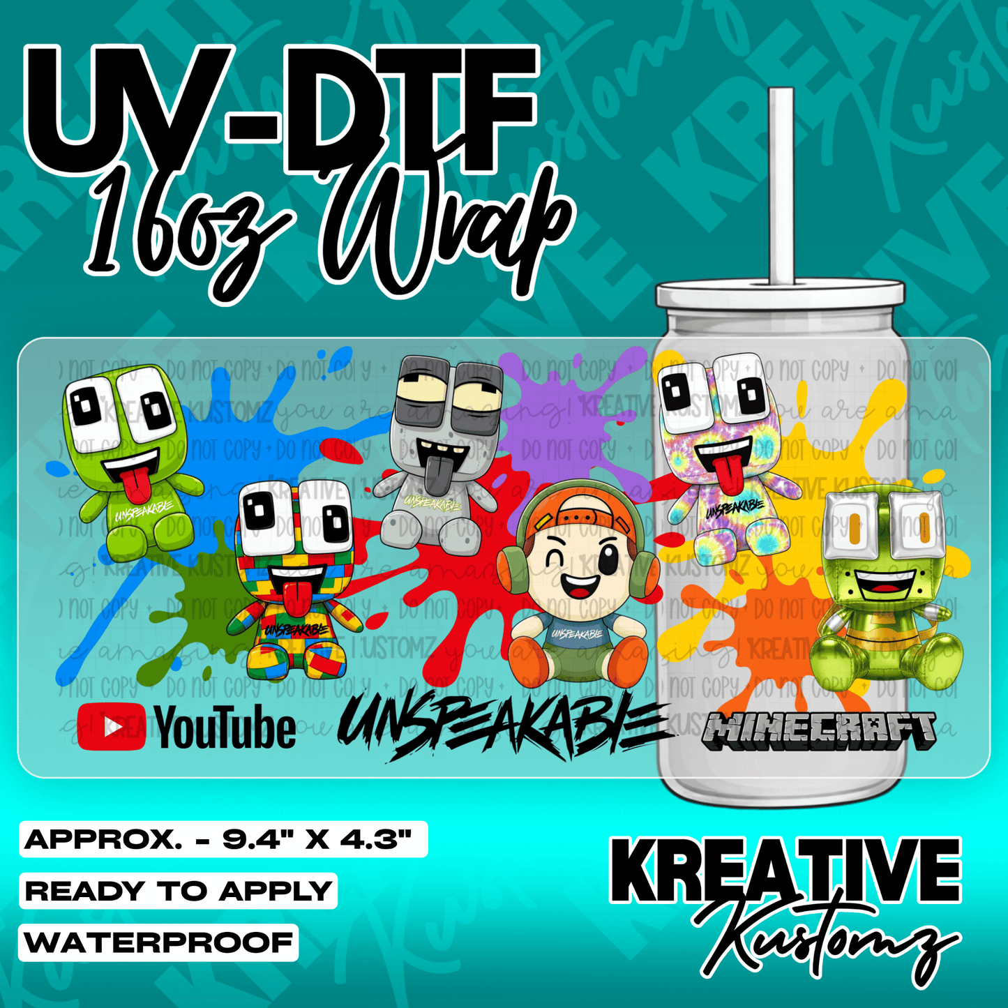 6014 | UV DTF Cup Wrap for 16oz Libbey Glass