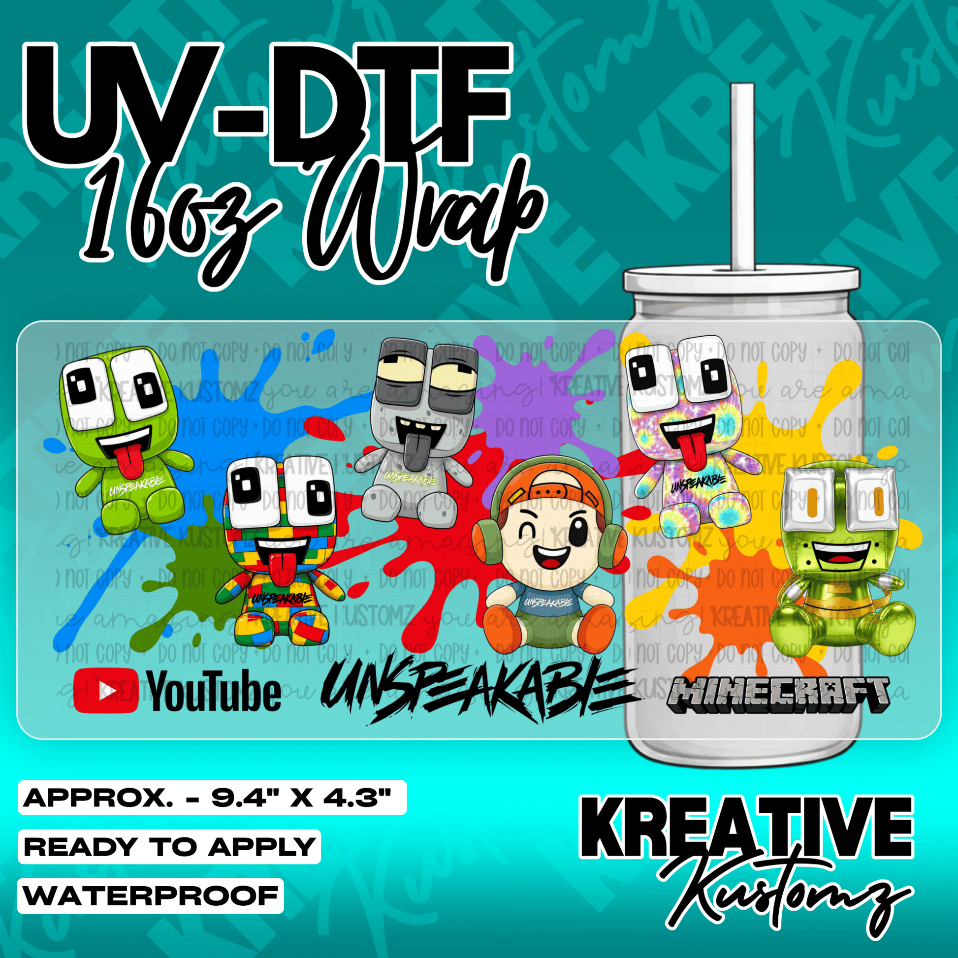 6014 | UV DTF Cup Wrap for 16oz Libbey Glass