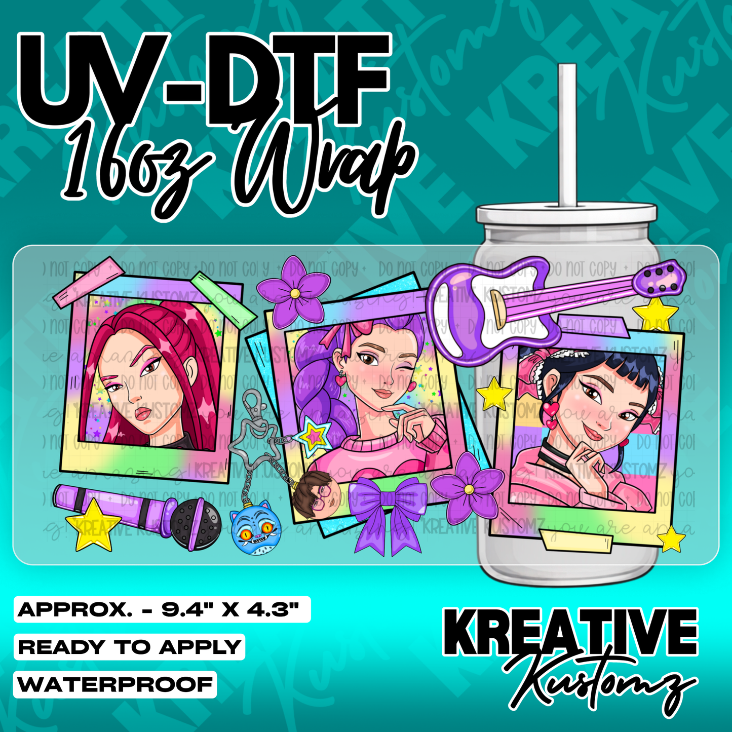 6058 | UV DTF Cup Wrap for 16oz Libbey Glass