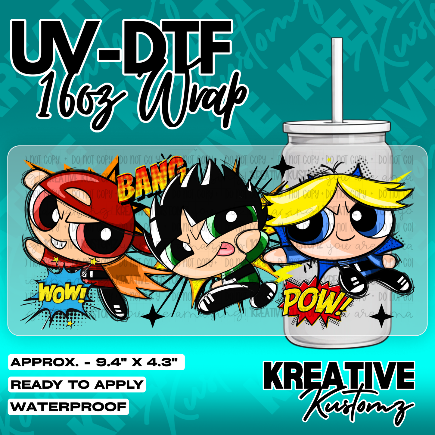 6076 | UV DTF Cup Wrap for 16oz Libbey Glass