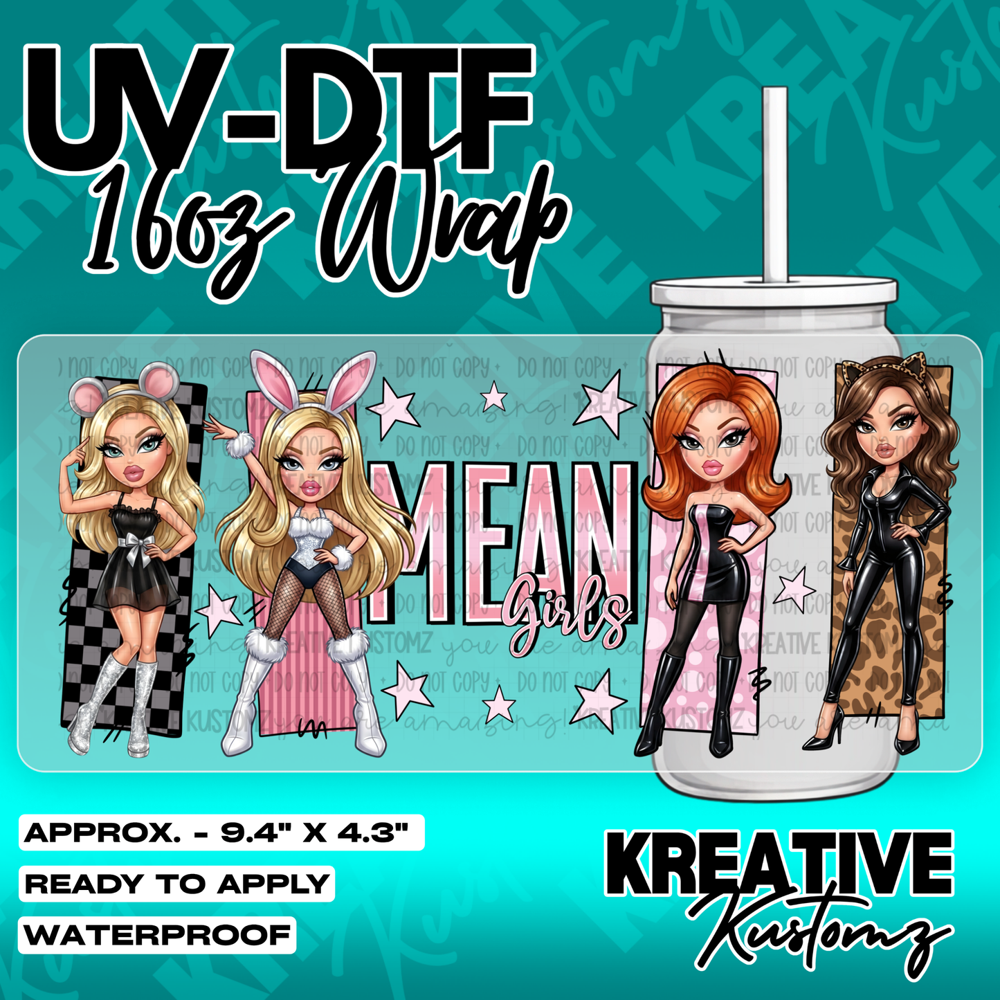 6106 | UV DTF Cup Wrap for 16oz Libbey Glass