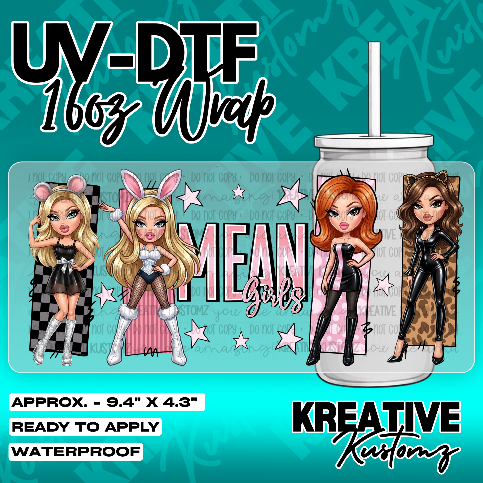 6106 | UV DTF Cup Wrap for 16oz Libbey Glass