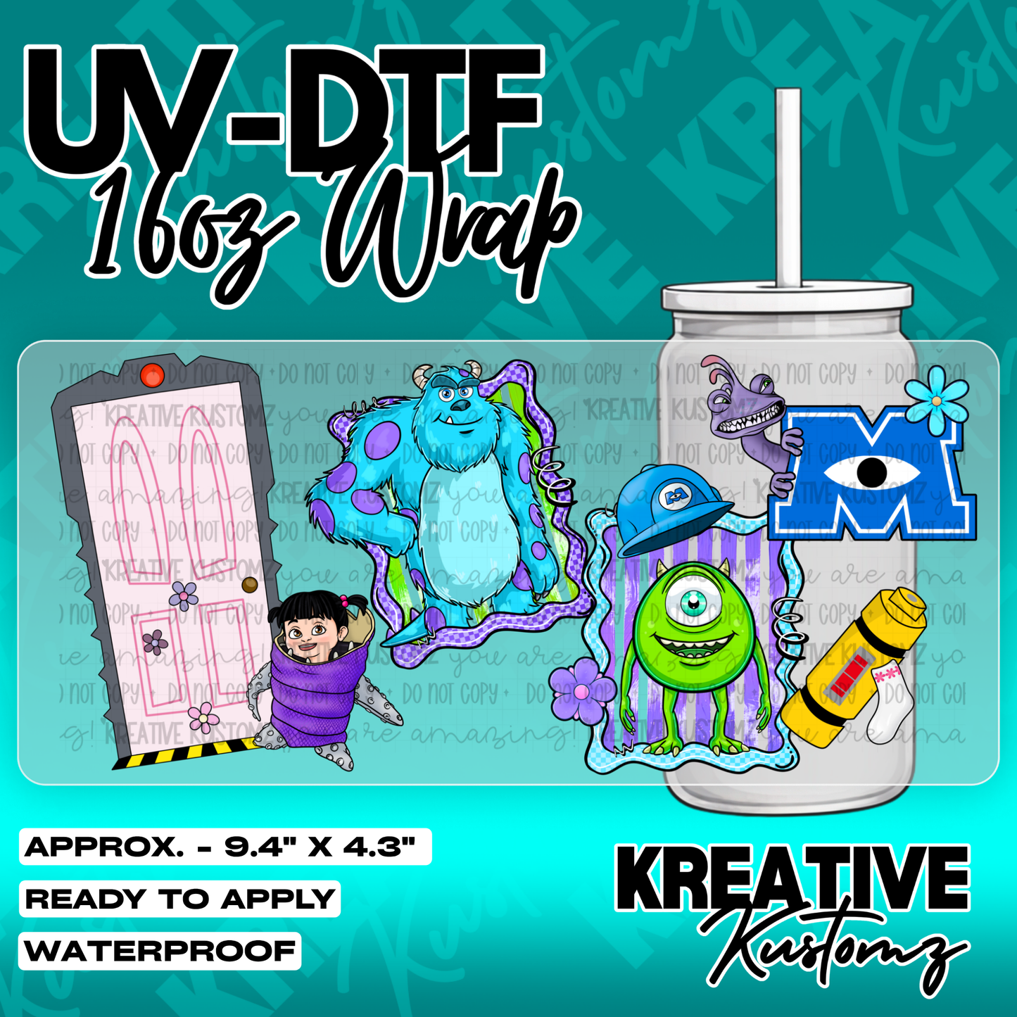 6107 | UV DTF Cup Wrap for 16oz Libbey Glass