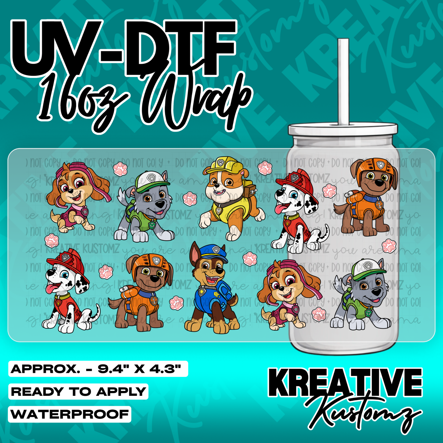 6122 | UV DTF Cup Wrap for 16oz Libbey Glass