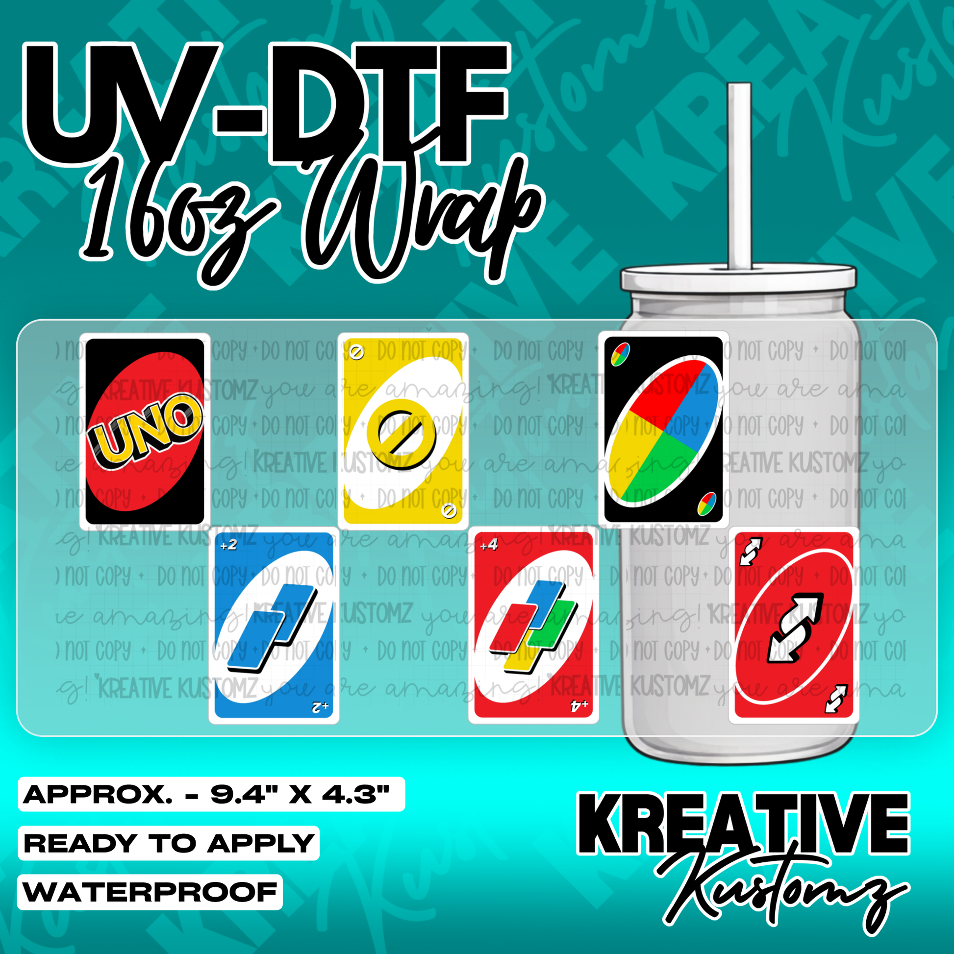6125 | UV DTF Cup Wrap for 16oz Libbey Glass