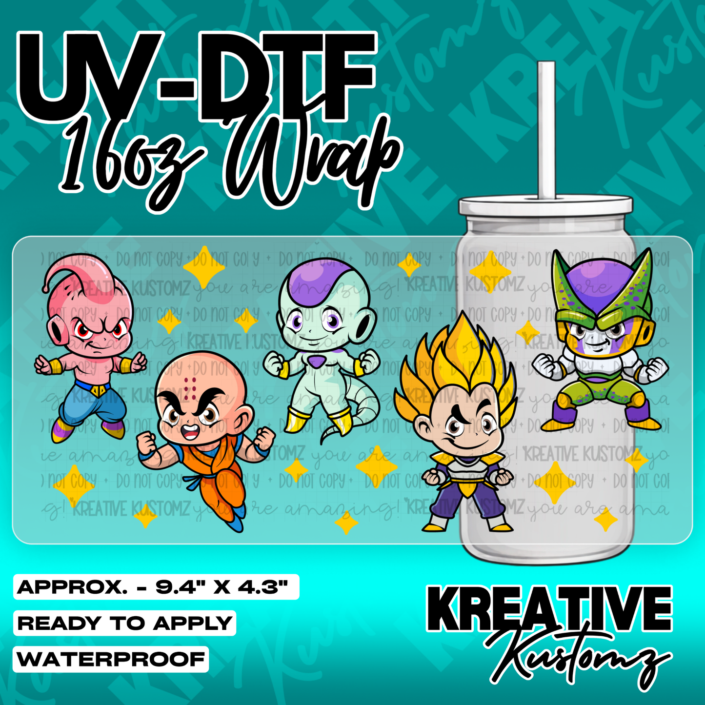 6129 | UV DTF Cup Wrap for 16oz Libbey Glass
