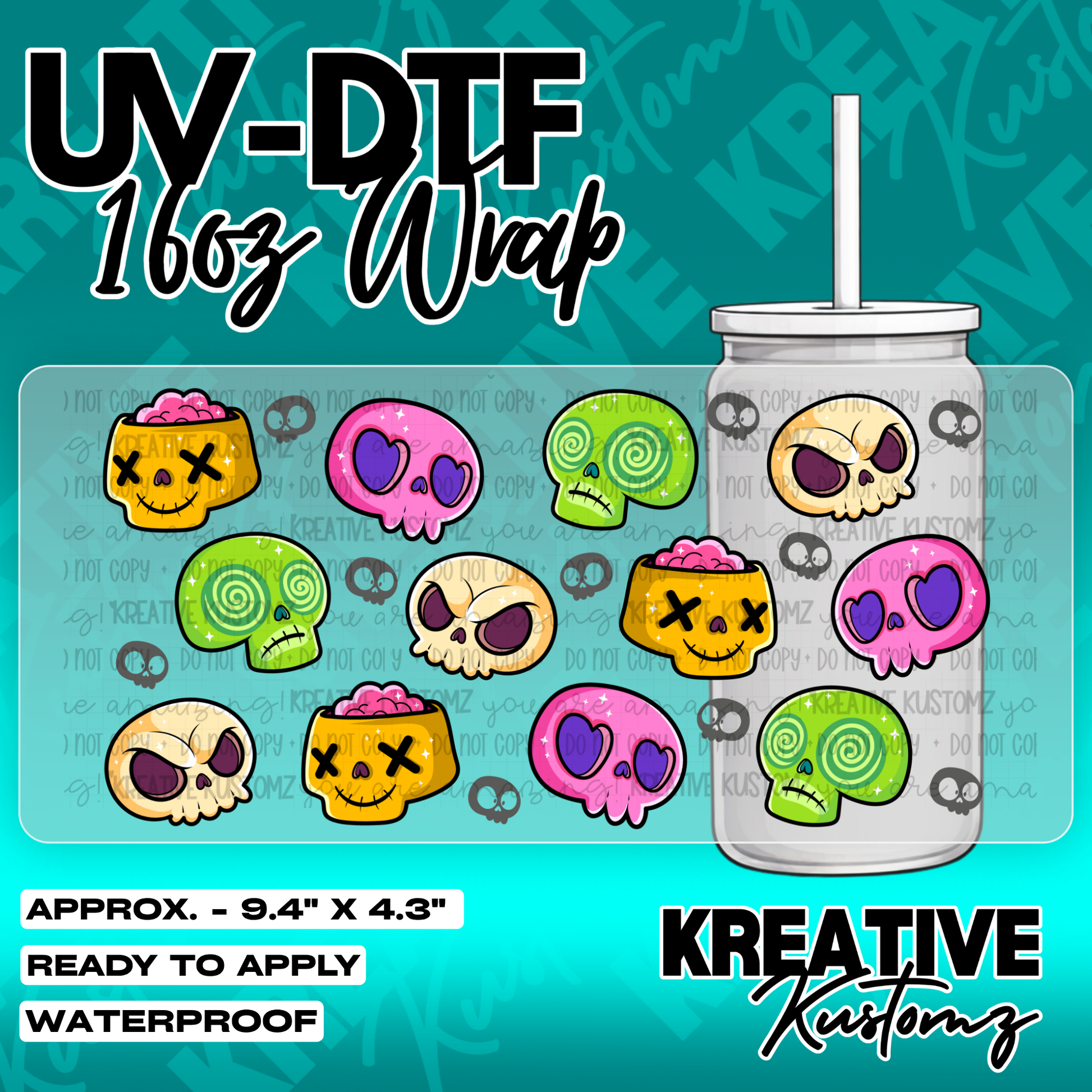 6133 | UV DTF Cup Wrap for 16oz Libbey Glass