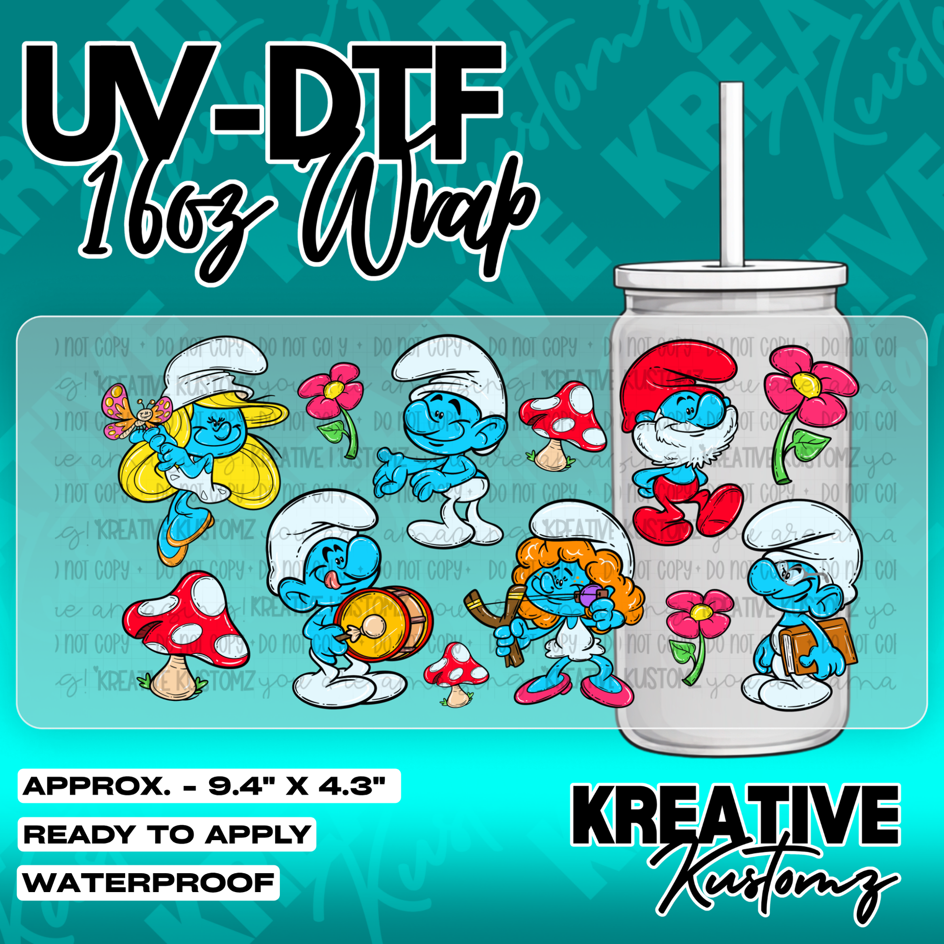 6134 | UV DTF Cup Wrap for 16oz Libbey Glass
