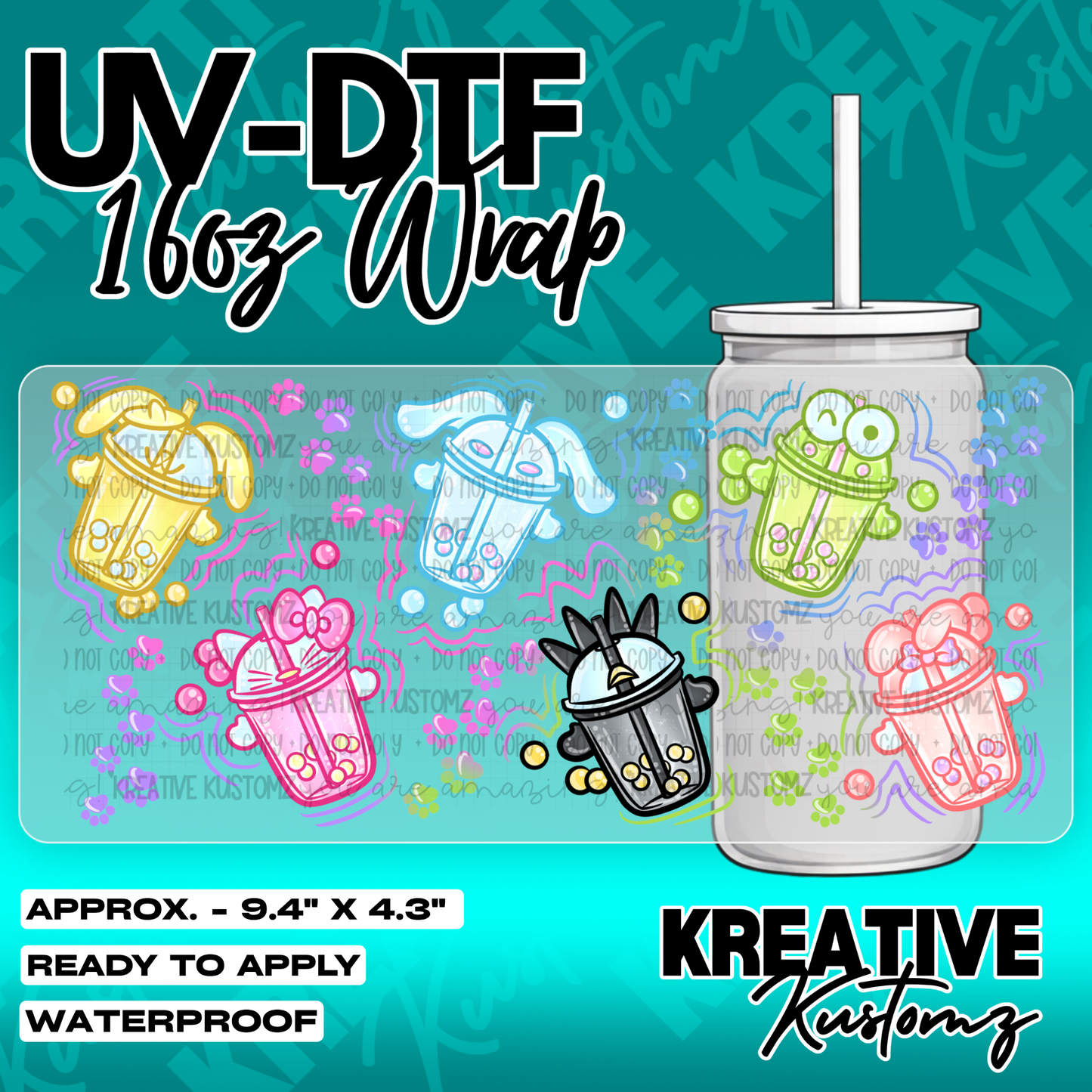 6146 | UV DTF Cup Wrap for 16oz Libbey Glass