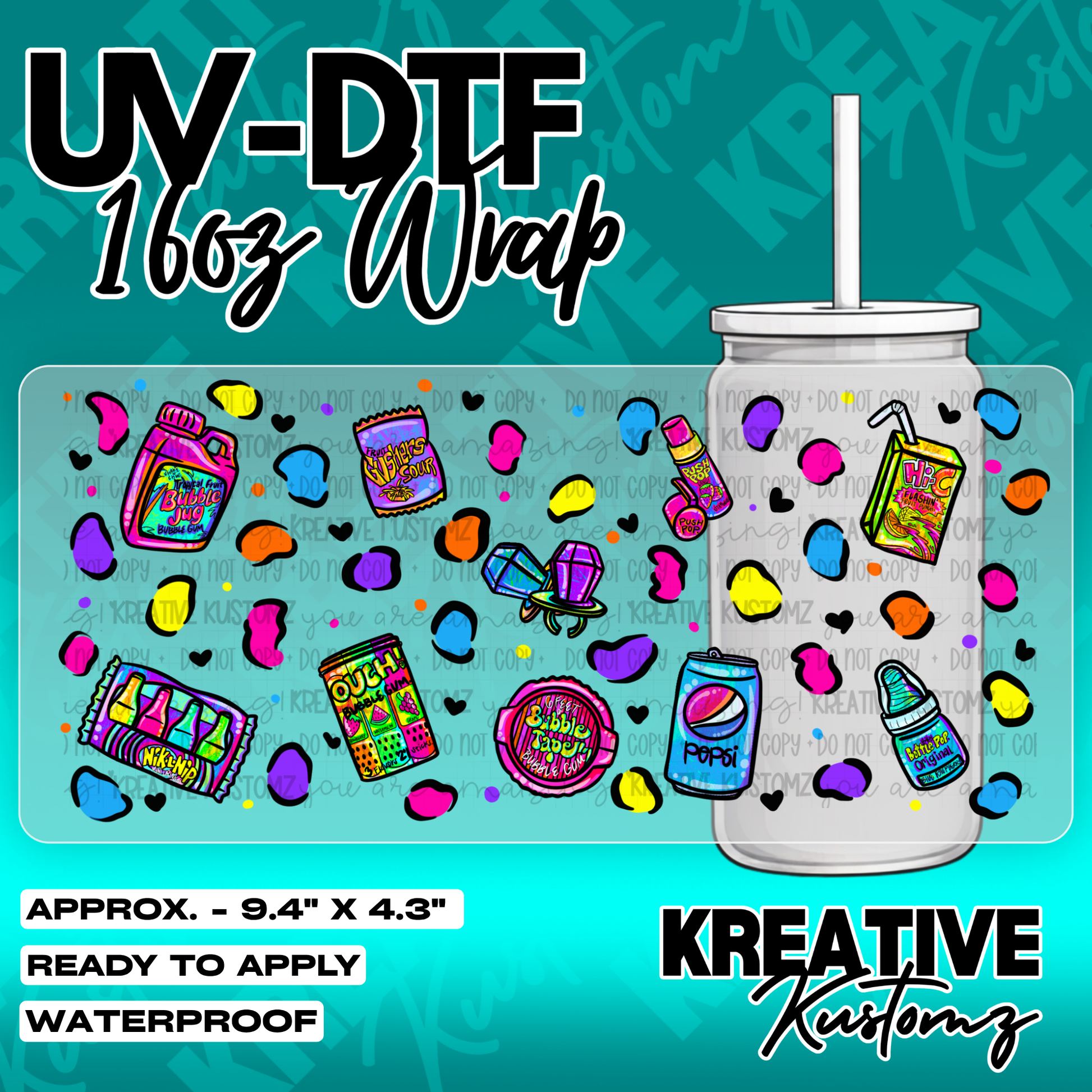 6148 | UV DTF Cup Wrap for 16oz Libbey Glass