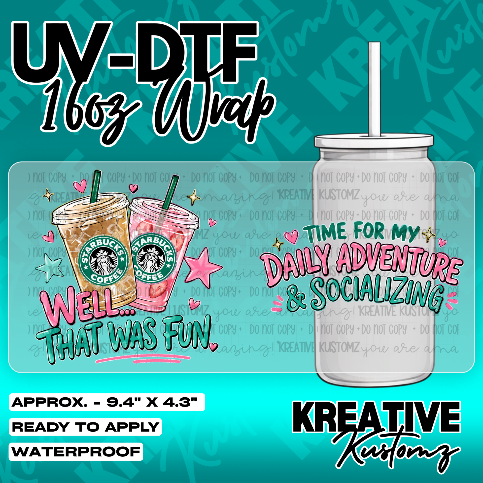 6149 | UV DTF Cup Wrap for 16oz Libbey Glass
