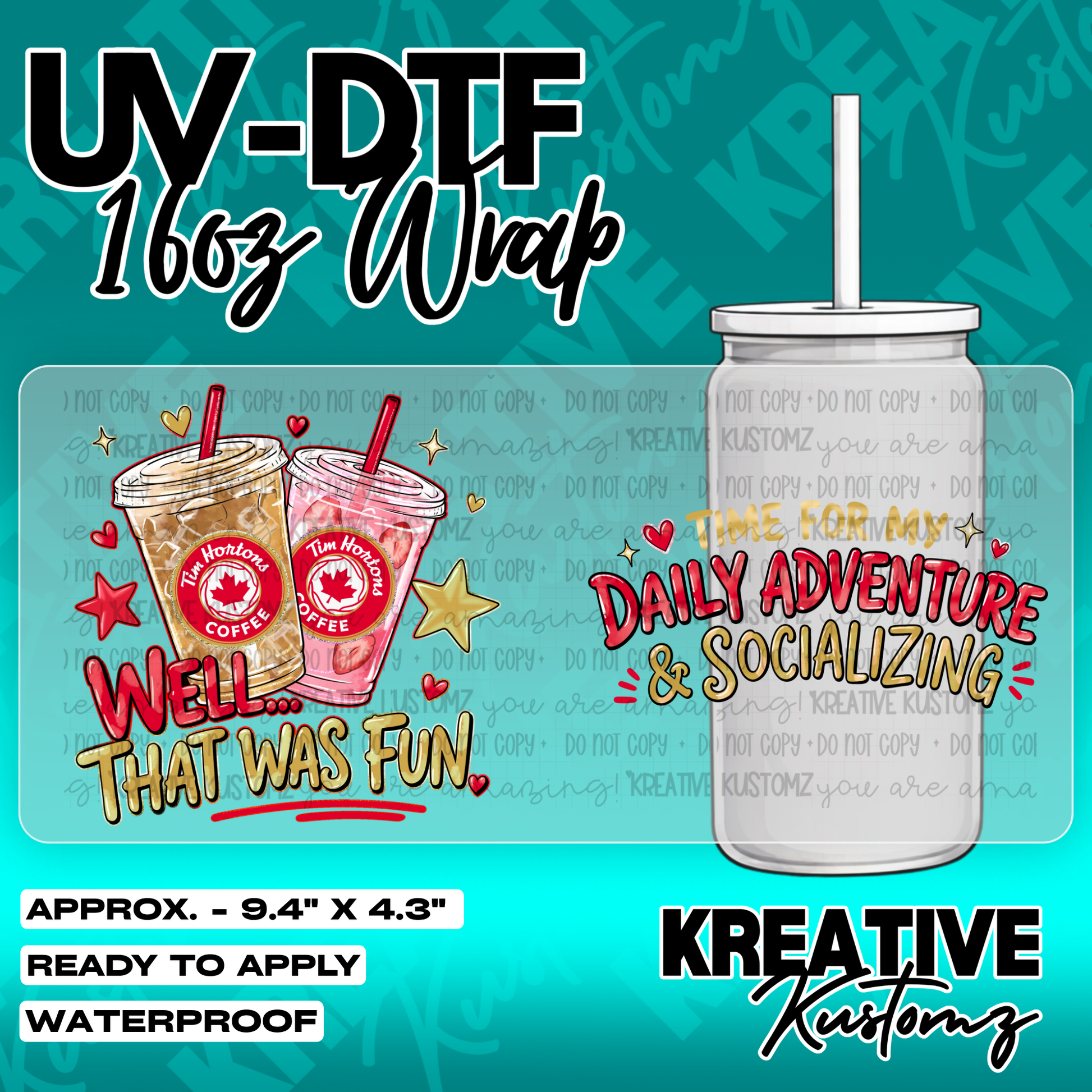 6150 | UV DTF Cup Wrap for 16oz Libbey Glass