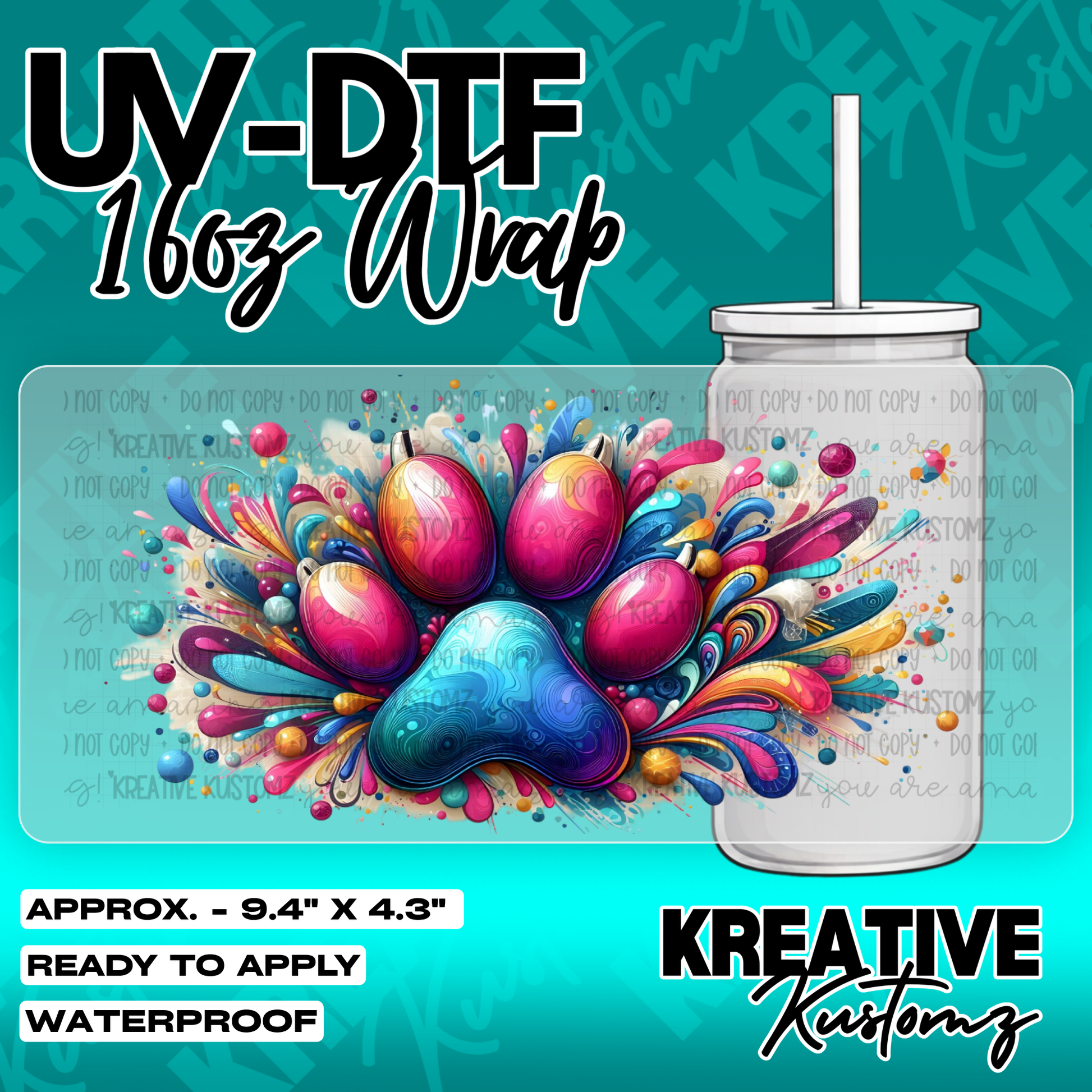 6156 | UV DTF Cup Wrap for 16oz Libbey Glass