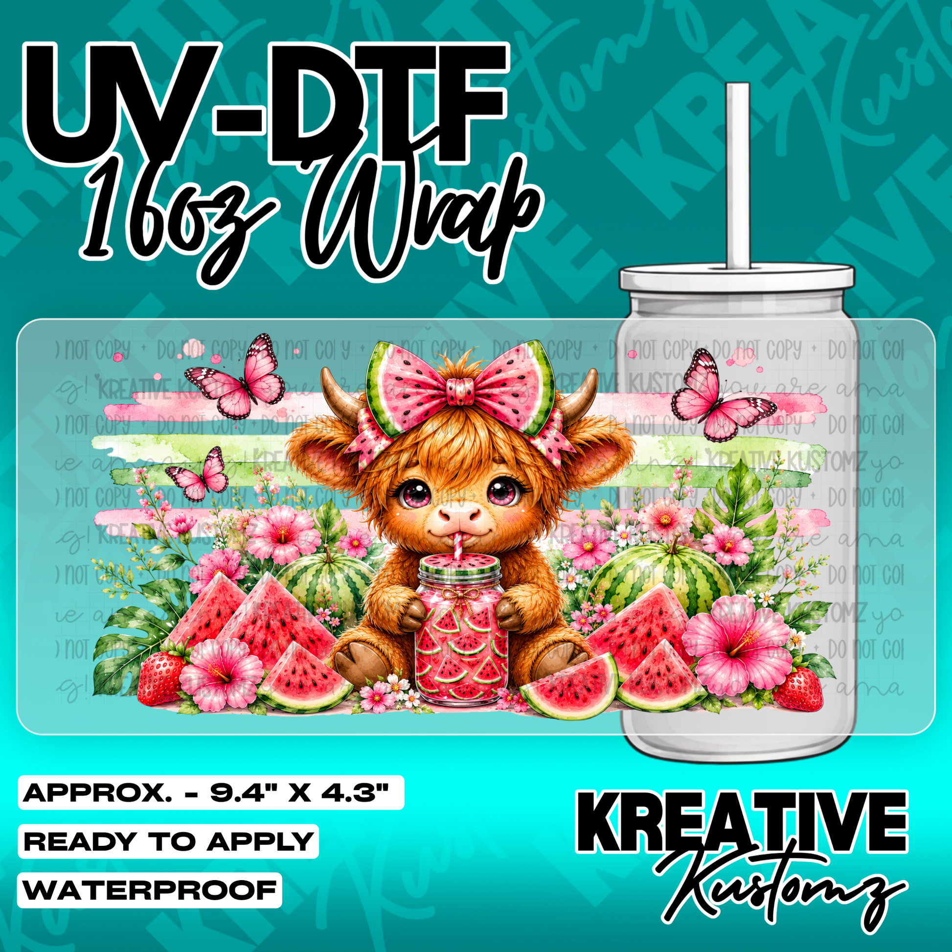 6160 | UV DTF Cup Wrap for 16oz Libbey Glass