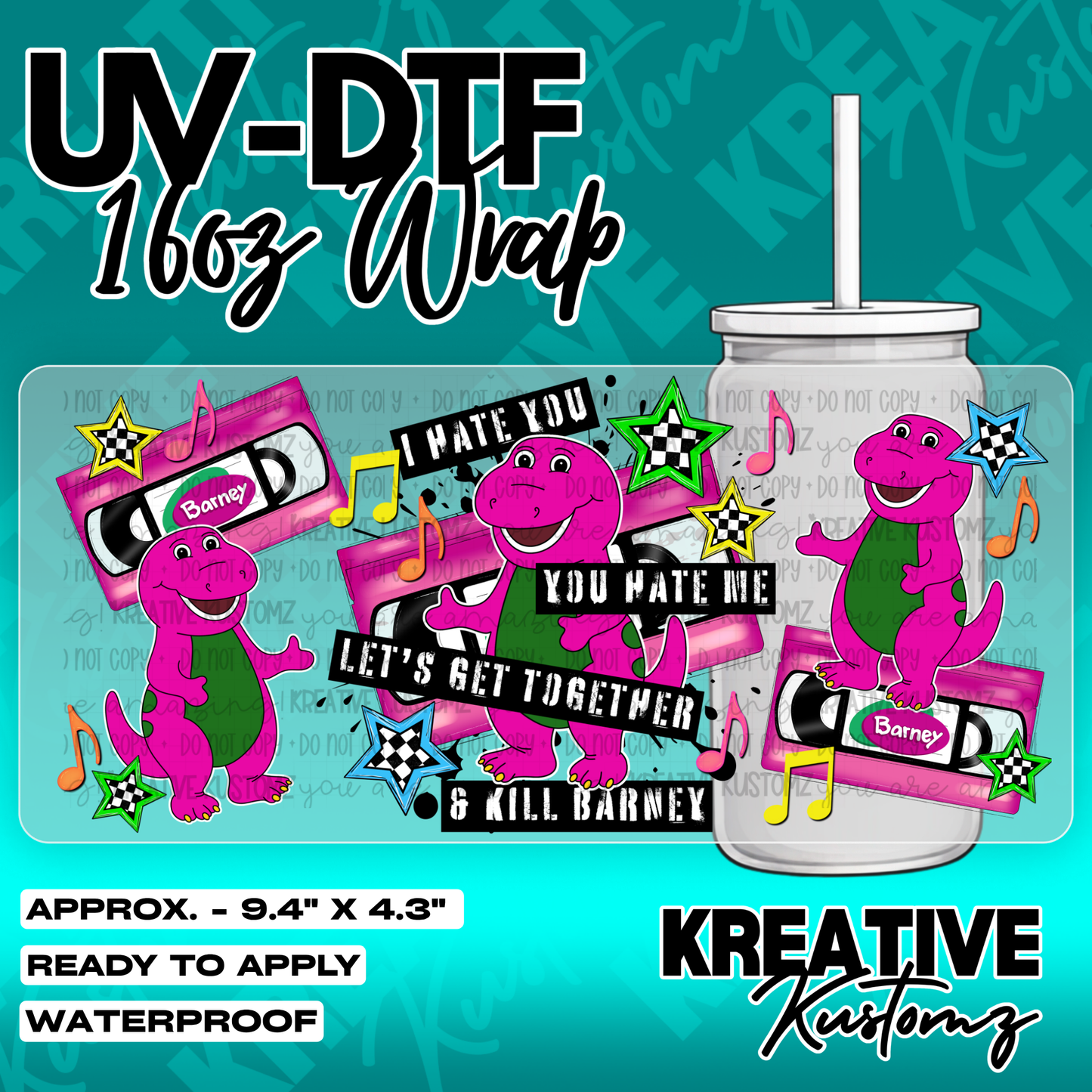 6164 | UV DTF Cup Wrap for 16oz Libbey Glass