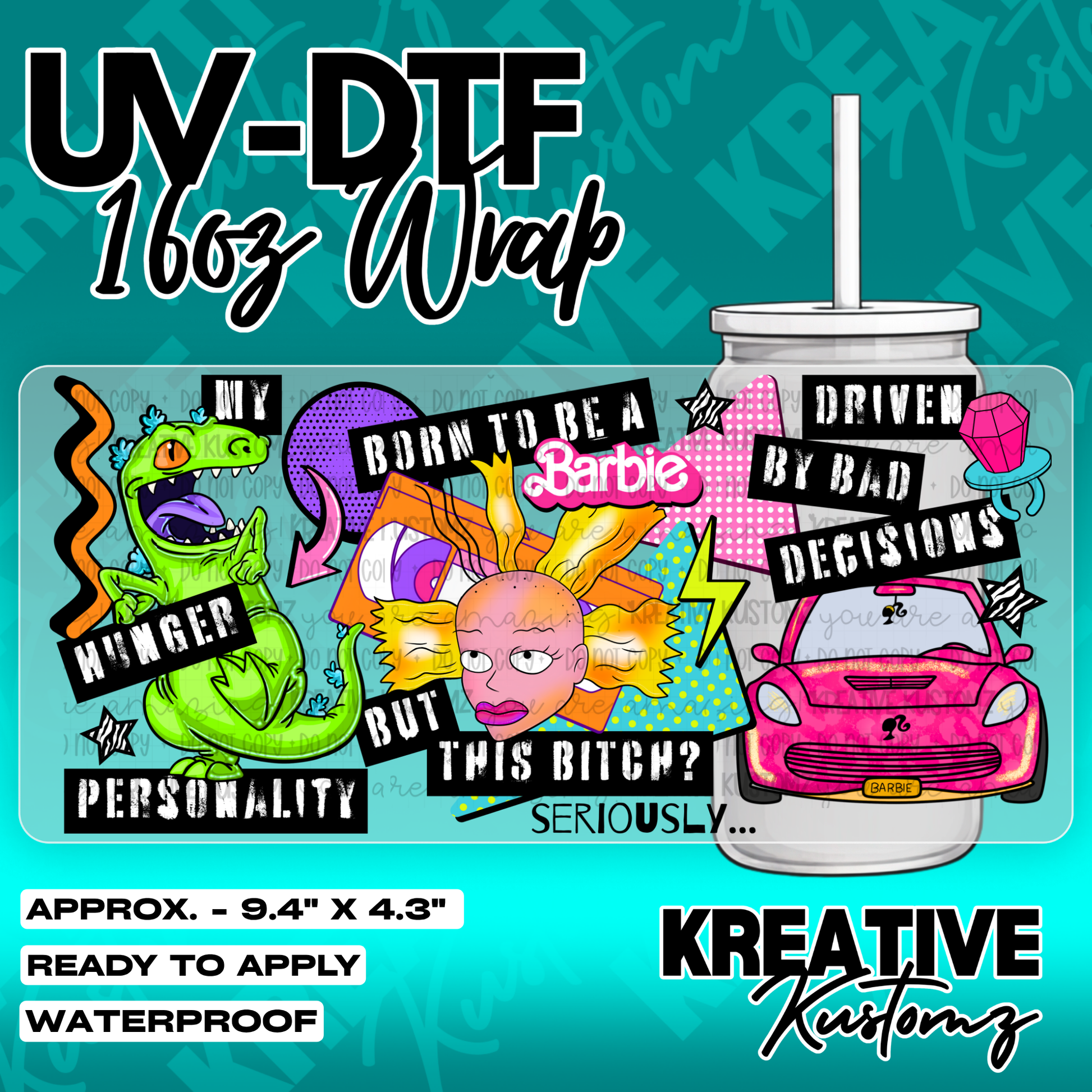 6165 | UV DTF Cup Wrap for 16oz Libbey Glass
