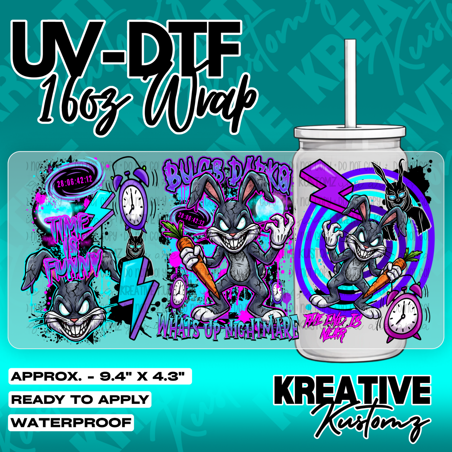 6166 | UV DTF Cup Wrap for 16oz Libbey Glass